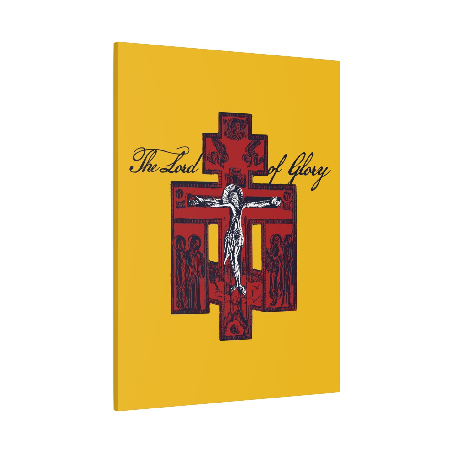 The Lord of Glory | Russian Golgotha Crucifix IconoGraphic (Gold BG) | 1 Corinthians 2:8 | Orthodox Christian Canvas Art