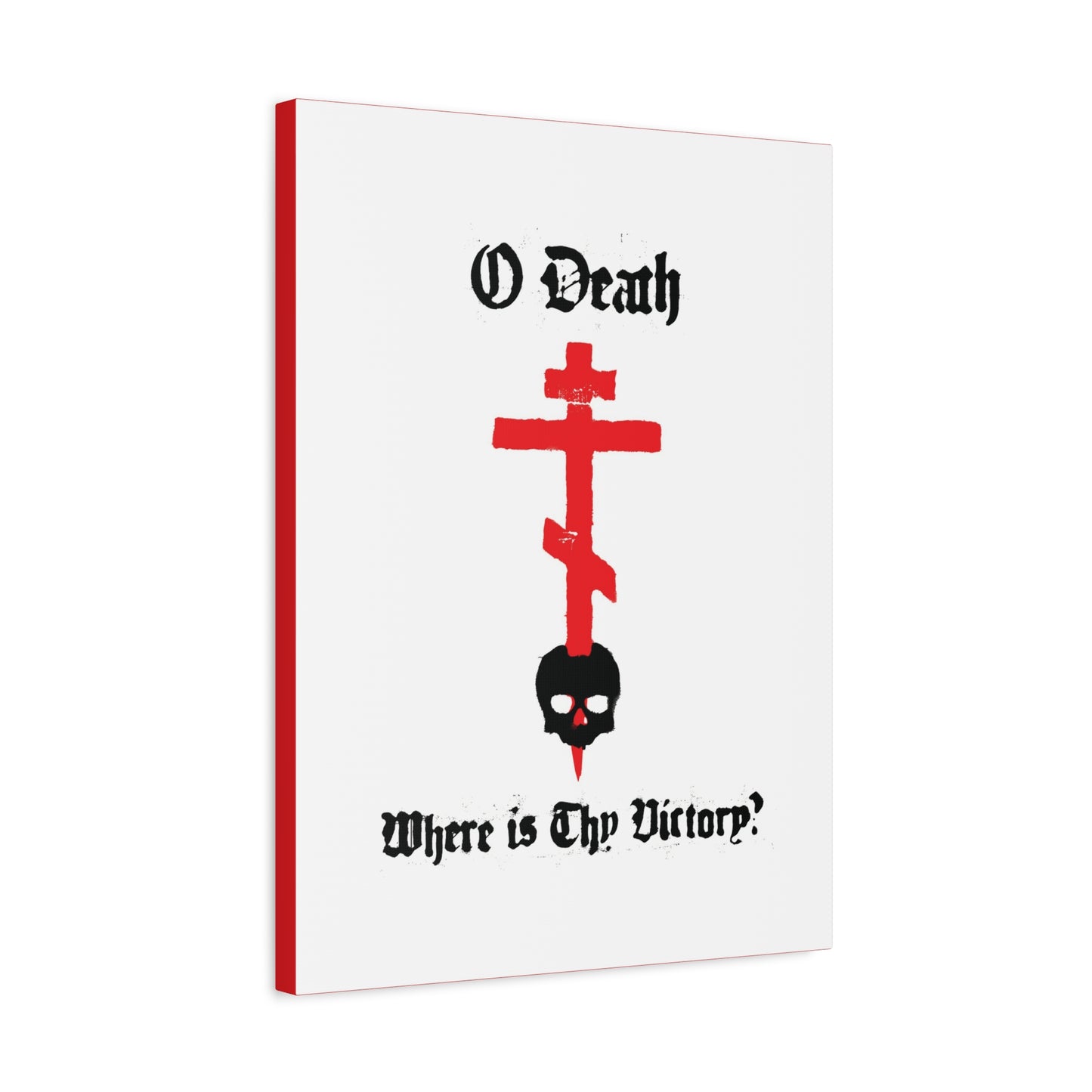 O Death Where is Thy Victory? 1 Cor 15:55 | Cross Stabbing Skull | Spraypaint Aesthetic | Orthodox Christian Canvas Art
