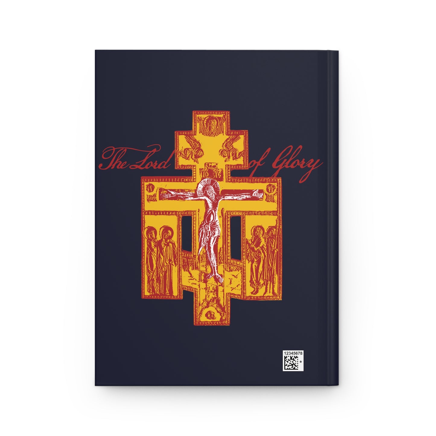 The Lord of Glory | Russian Golgotha Crucifix IconoGraphic (Blue BG) | 1 Corinthians 2:8 | Orthodox Christian Hardcover Blank Journal