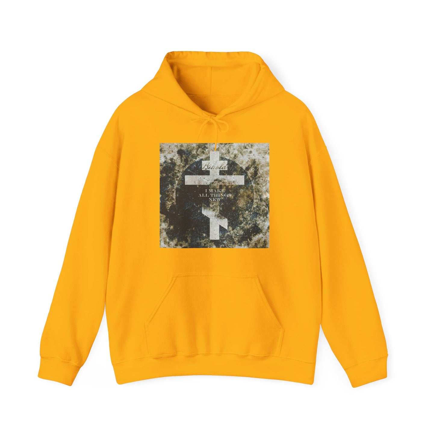 Behold, I Make All Things New | Revelation 21:5 | Cosmic Textured Orthodox Cross | Parousia | Orthodox Christian Hoodie