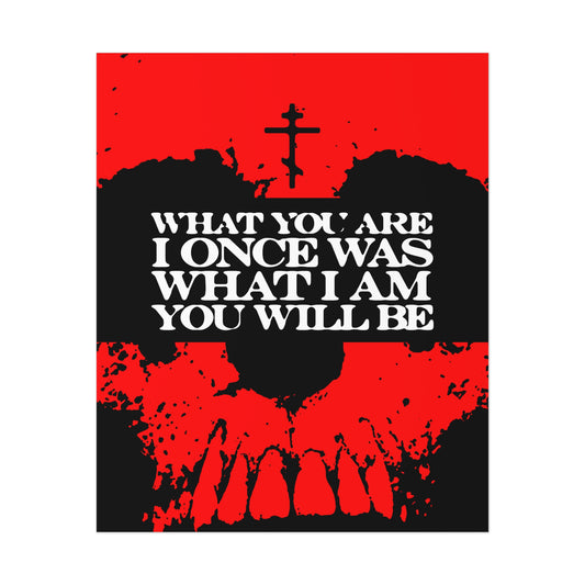 What You Are, I Once Was. What I Am, You Will Be | Memento Mori | Red Skull Remembrance of Death | Orthodox Christian Art Poster