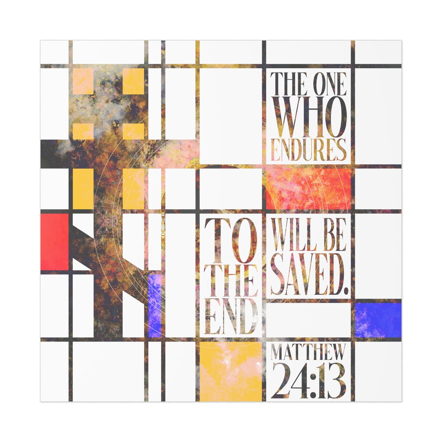 The One Who Endures - Mondrian Design No. 2 | Orthodox Christian Art Poster
