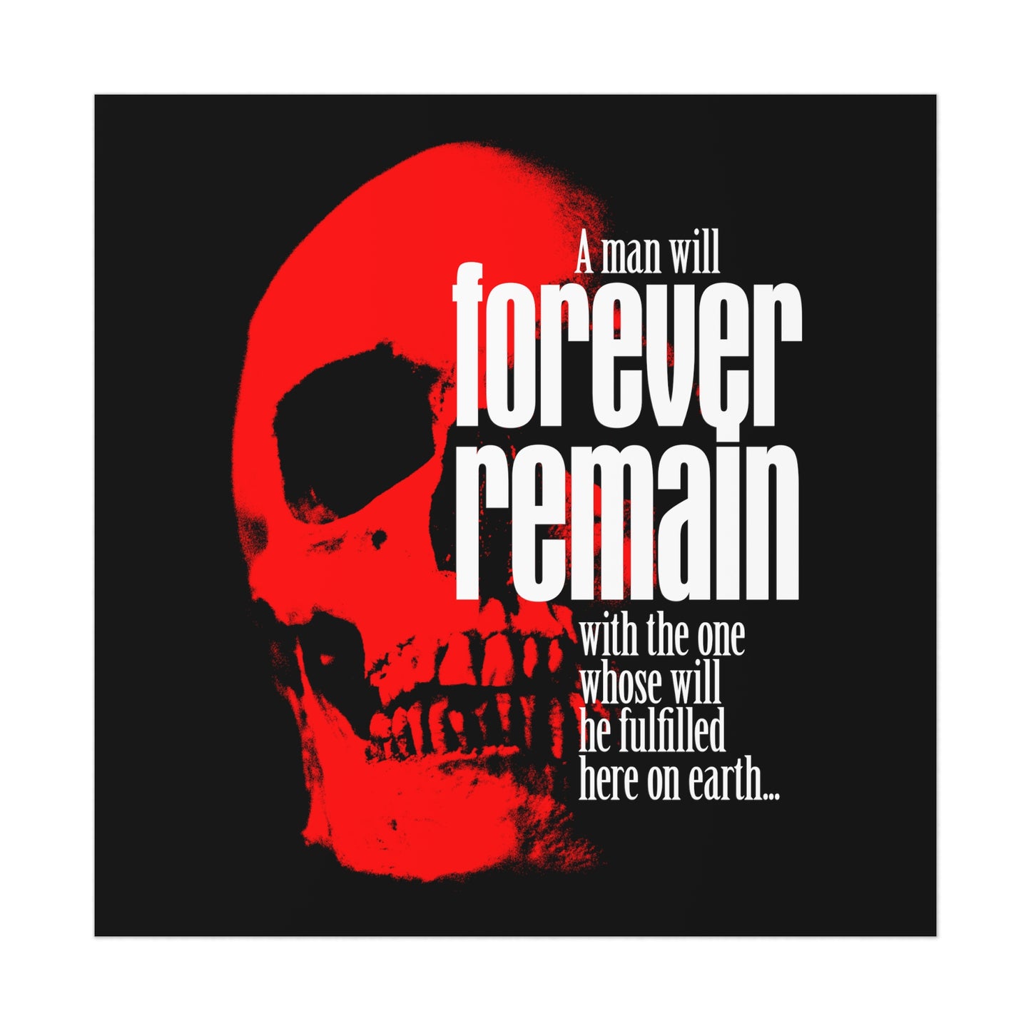 A man will forever remain... | You cannot serve two masters | Red Skull Horror Movie Poster Aesthetic | Orthodox Christian Art Poster
