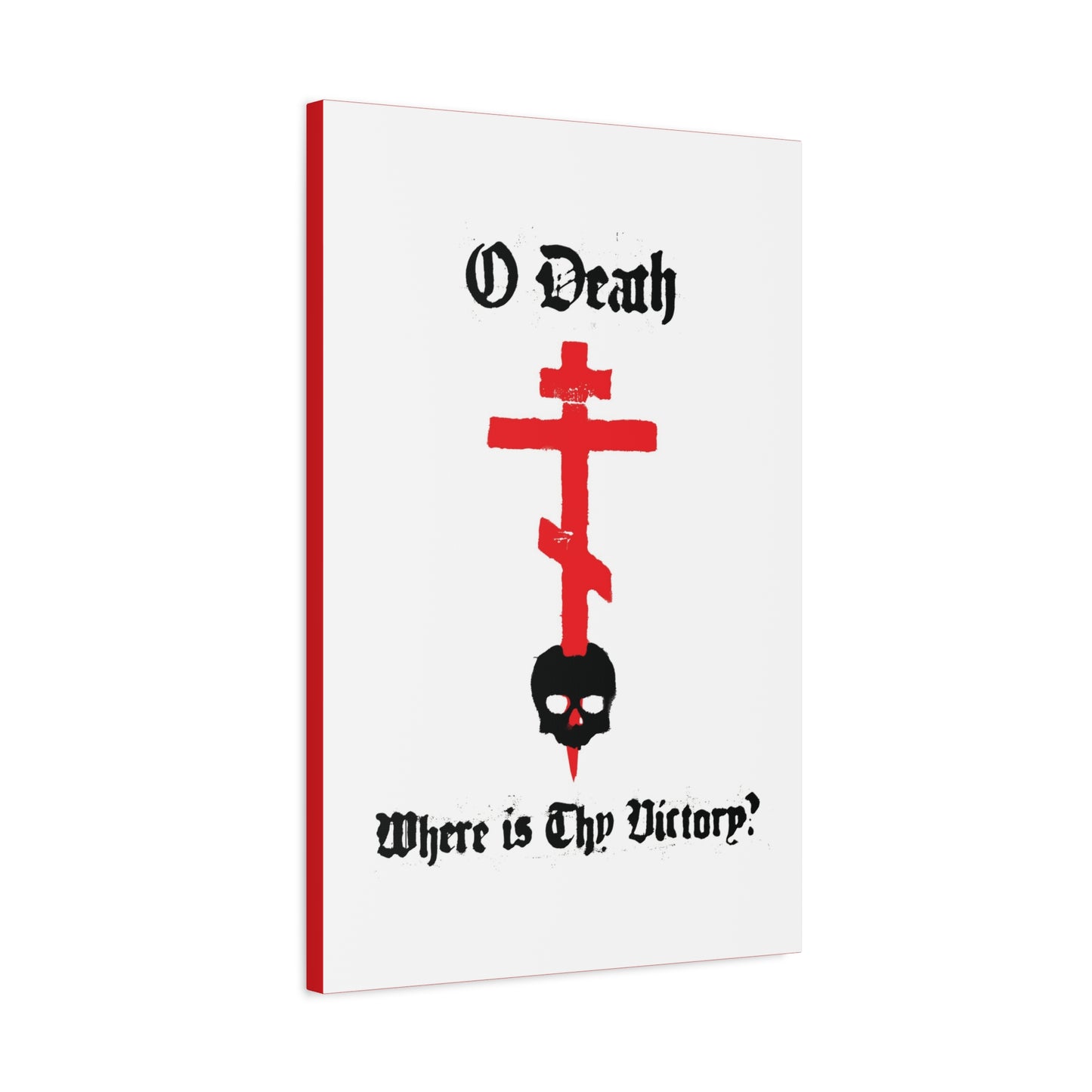 O Death Where is Thy Victory? 1 Cor 15:55 | Cross Stabbing Skull | Spraypaint Aesthetic | Orthodox Christian Canvas Art