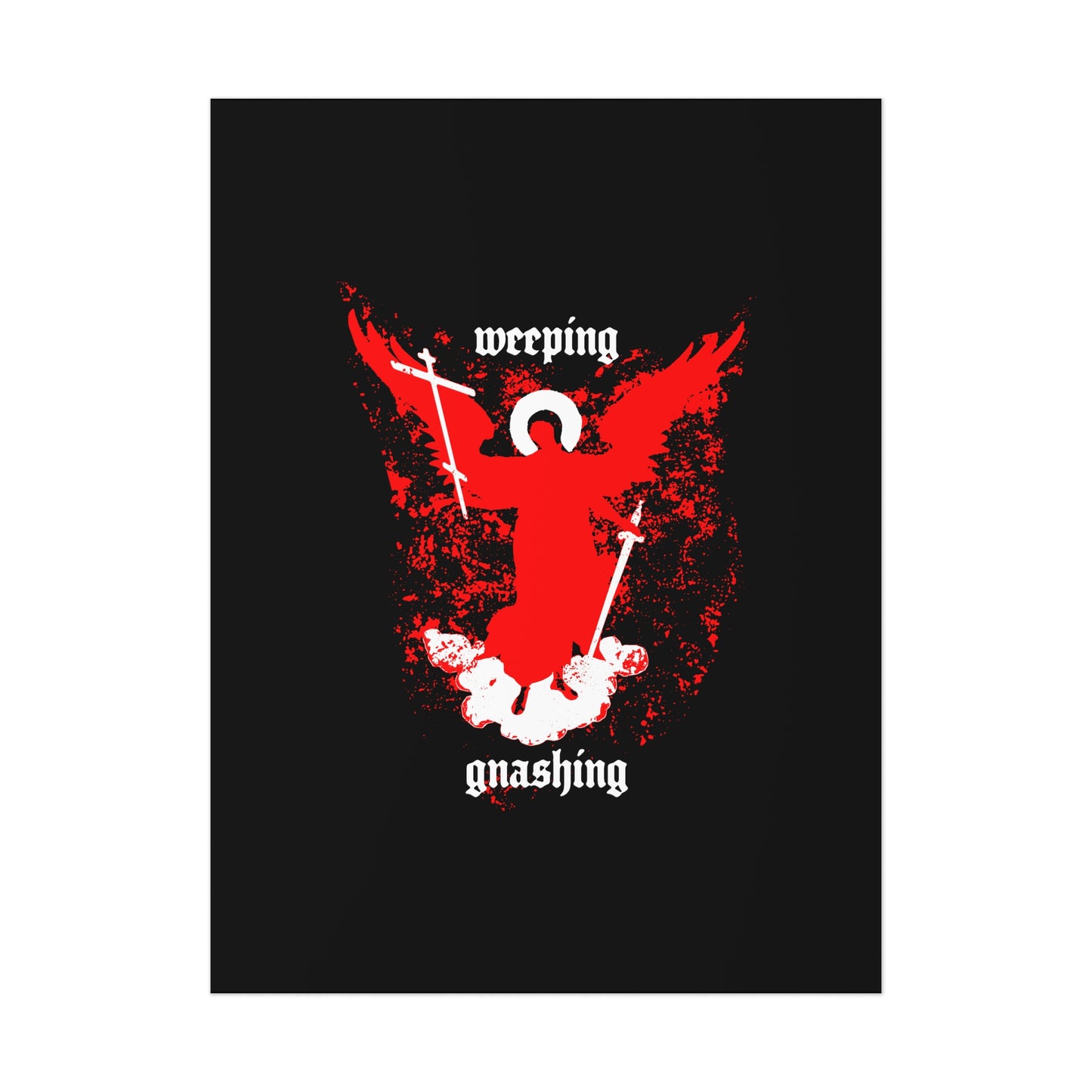 Weeping and Gnashing (Matthew 13:41, Apocalypse Angel IconoGraphic) No. 1 | Orthodox Christian Art Poster