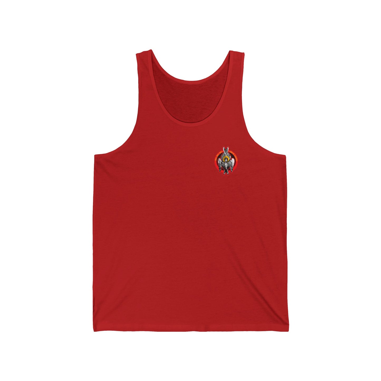 Holy Holy Holy Seraphim Angel Icono-Graphic (Small Design) | Heavenly Hosts of God | Divine Council | Orthodox Christian Cotton Tank Top