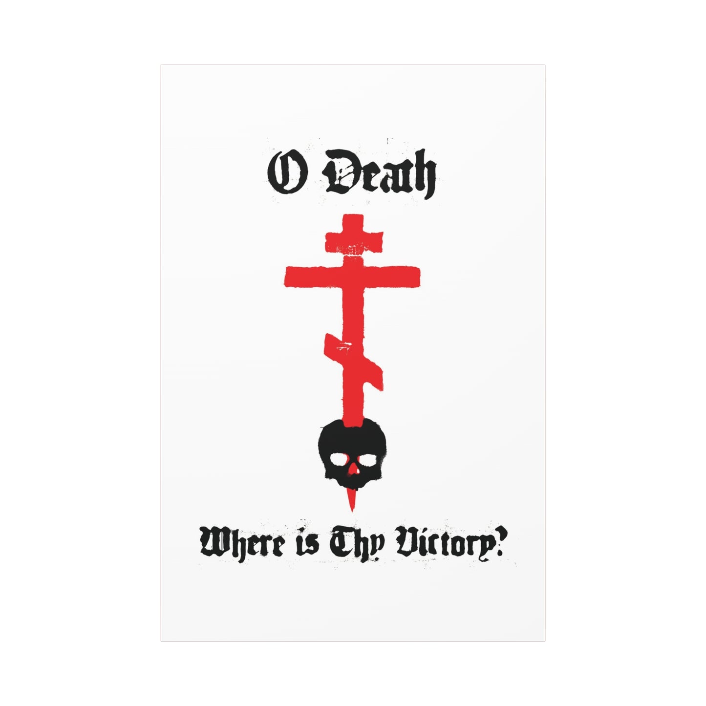 O Death Where is Thy Victory? 1 Cor 15:55 | Cross Stabbing Skull | Spraypaint Aesthetic | Orthodox Christian Canvas Art