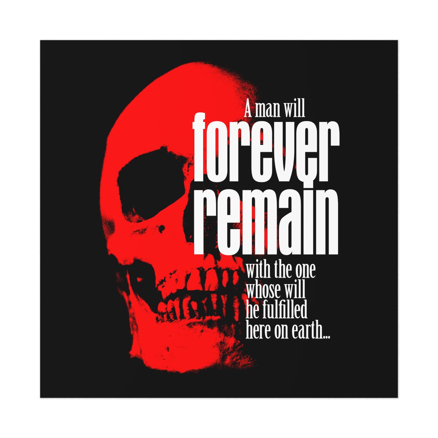 A man will forever remain... | You cannot serve two masters | Red Skull Horror Movie Poster Aesthetic | Orthodox Christian Art Poster