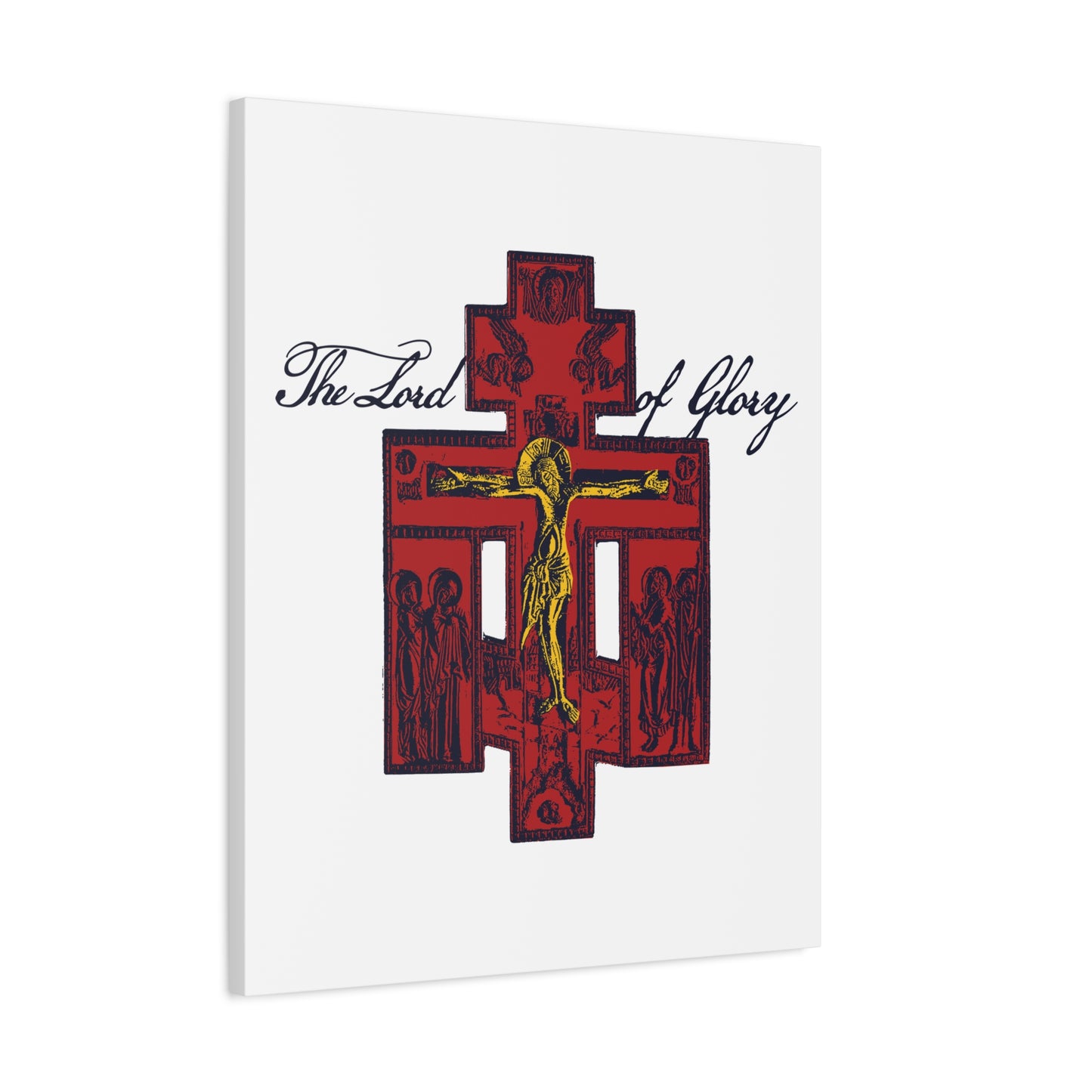 The Lord of Glory | Russian Golgotha Crucifix IconoGraphic (White BG) | 1 Corinthians 2:8 | Orthodox Christian Canvas Art