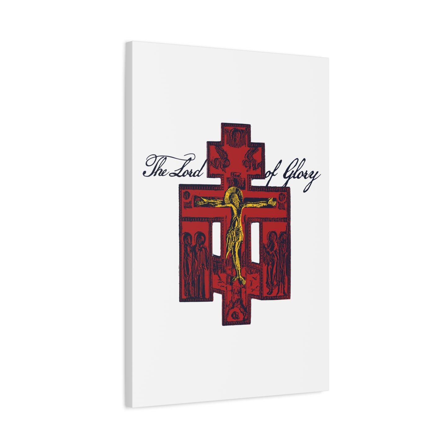 The Lord of Glory | Russian Golgotha Crucifix IconoGraphic (White BG) | 1 Corinthians 2:8 | Orthodox Christian Canvas Art