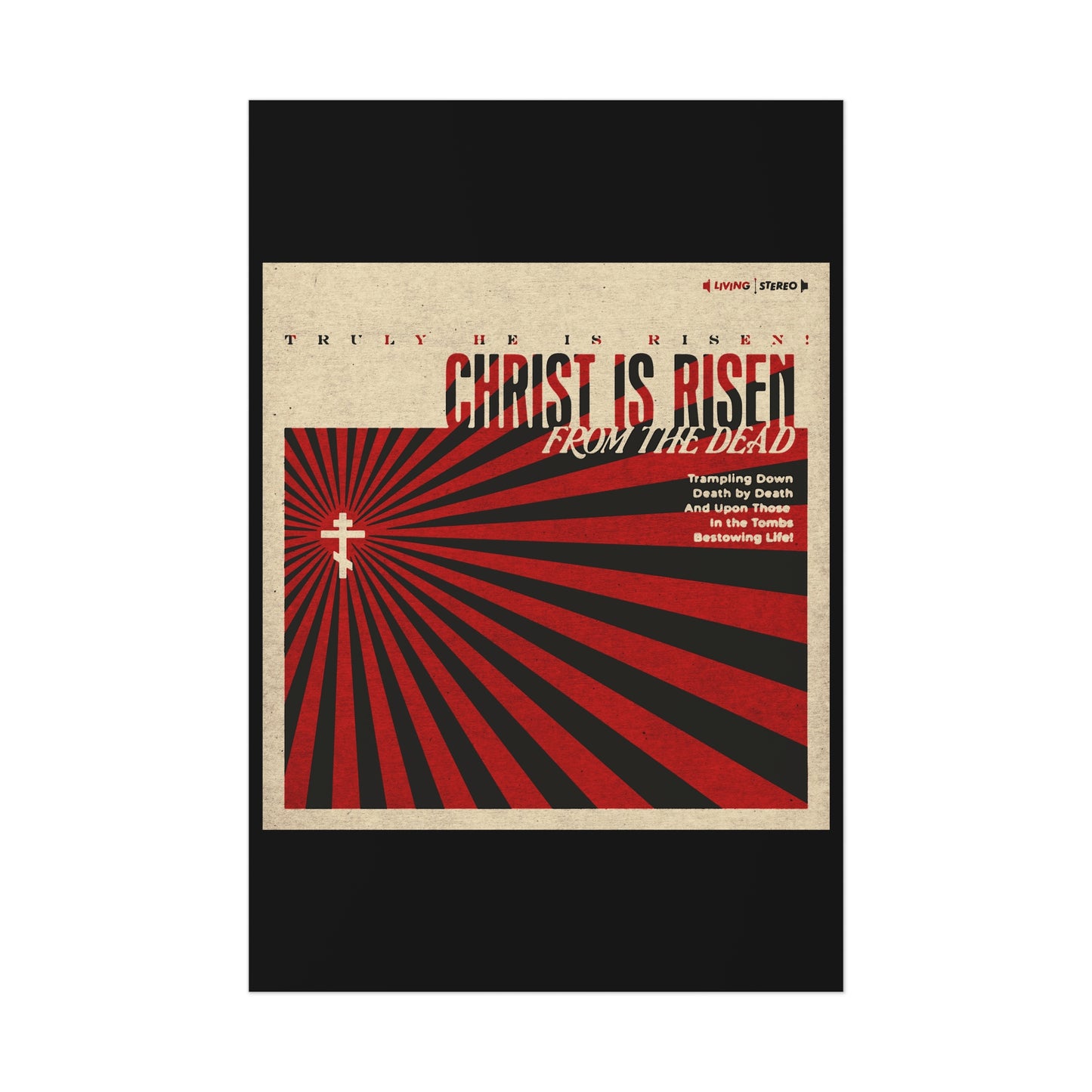 Christ is Risen from the Dead | Paschal Troparion | Retro LP Cover Design | Orthodox Christian Art Poster