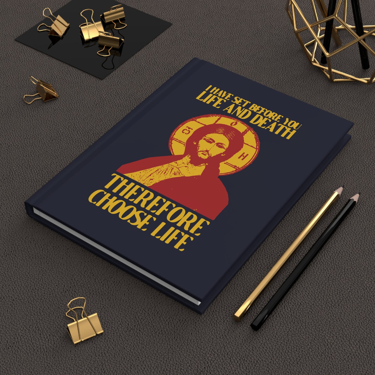 I Have Set Before You Life and Death (Deut. 30:11-20) Blue Design No. 1 | Orthodox Christian Accessory | Hardcover Journal