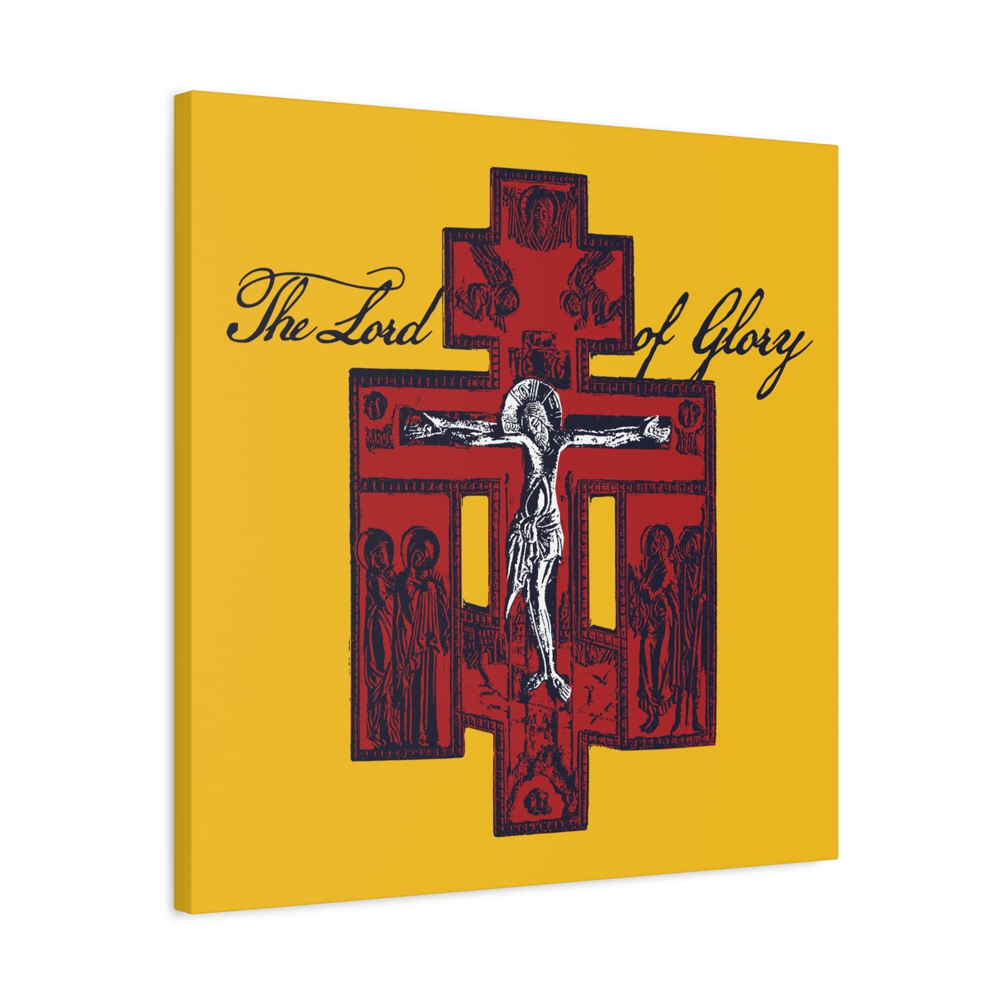 The Lord of Glory | Russian Golgotha Crucifix IconoGraphic (Gold BG) | 1 Corinthians 2:8 | Orthodox Christian Canvas Art