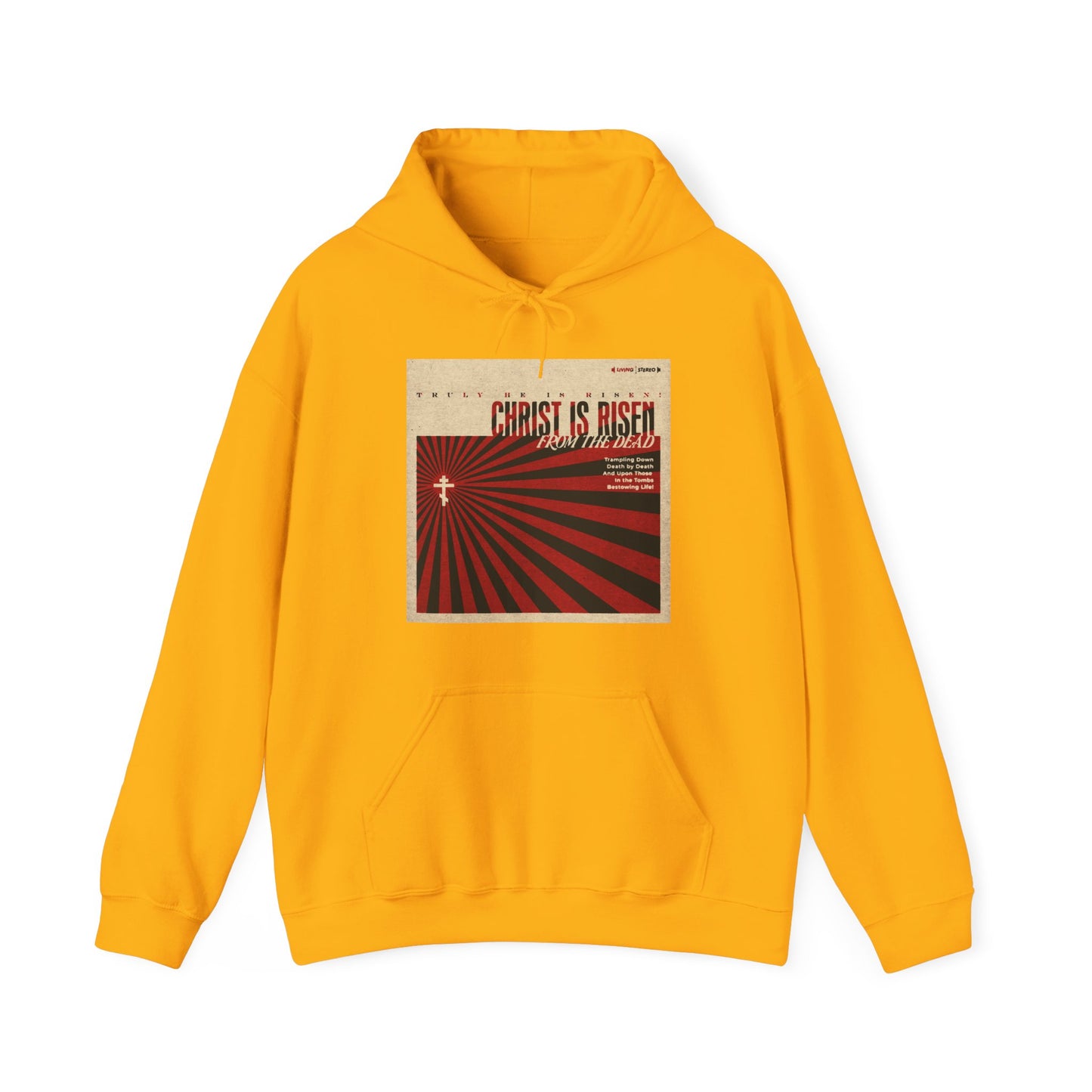 Christ is Risen from the Dead | Paschal Troparion | Retro LP Cover Design | Orthodox Christian Hoodie / Hooded Sweatshirt