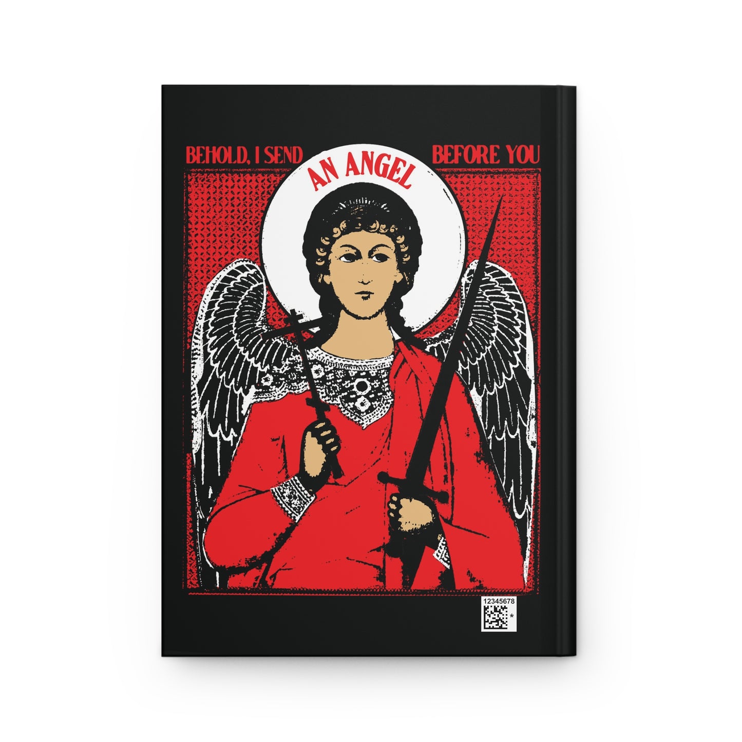 Behold I Send an Angel Before You (Ex 23:20) | Guardian Angel With Cross & Sword IconoGraphic | Orthodox Christian Hardcover Journal