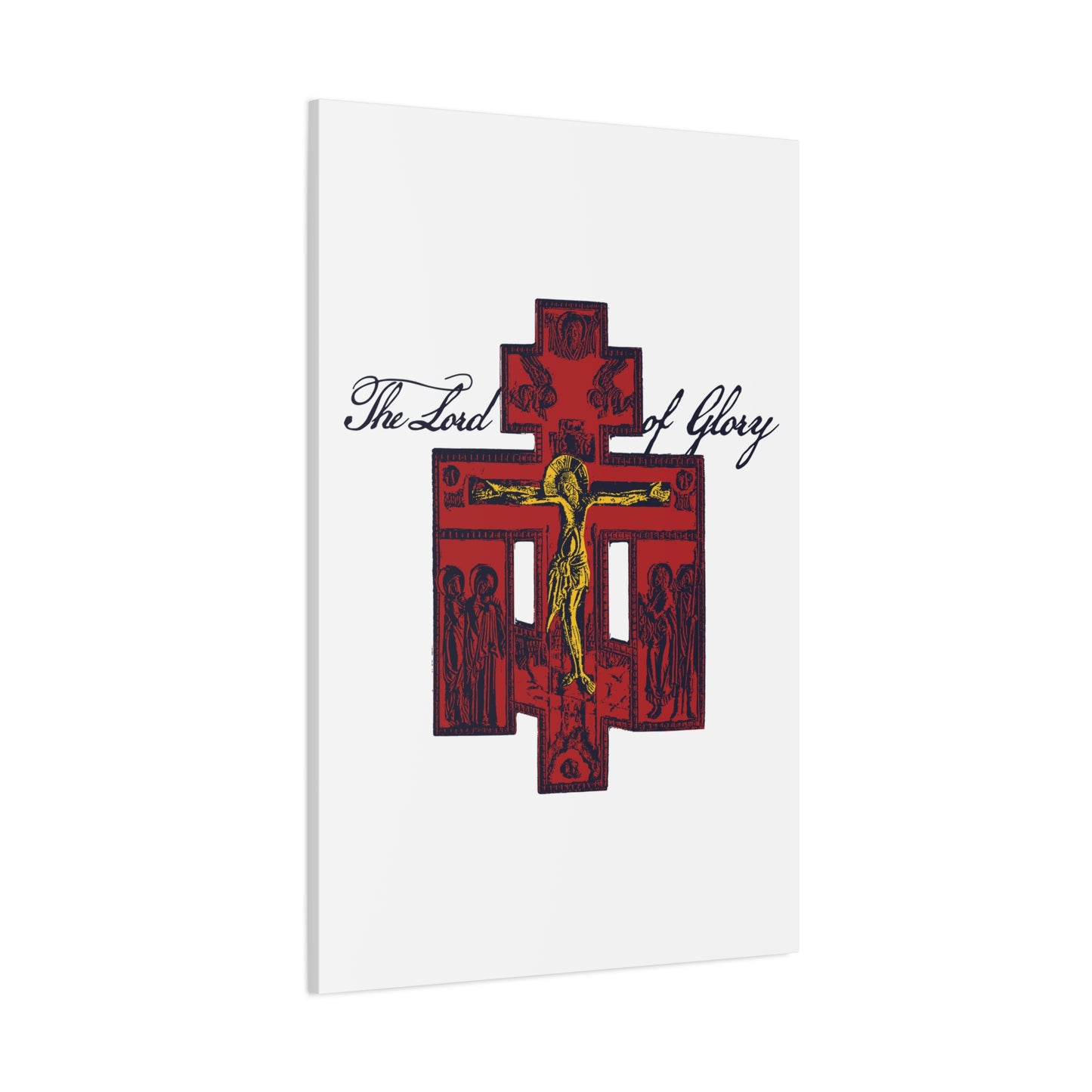 The Lord of Glory | Russian Golgotha Crucifix IconoGraphic (White BG) | 1 Corinthians 2:8 | Orthodox Christian Canvas Art