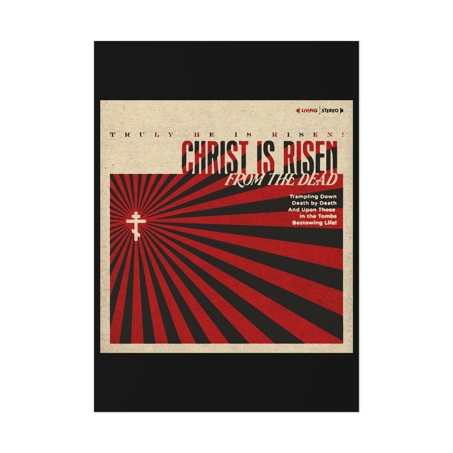 Christ is Risen from the Dead | Paschal Troparion | Retro LP Cover Design | Orthodox Christian Art Poster