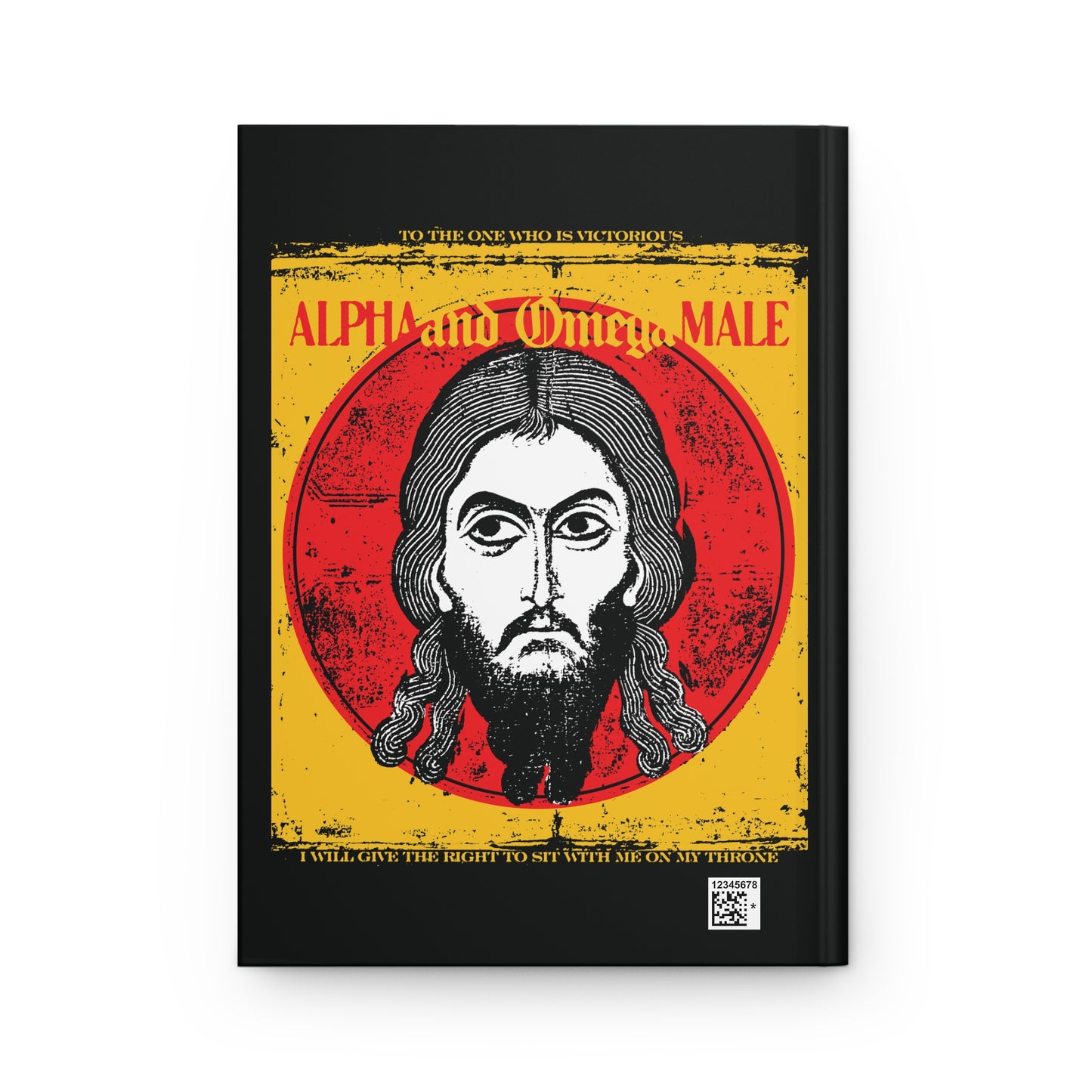 Alpha and Omega Male (Jesus Christ Image of Edessa IkonoGraphic) | Mandylion Image Made Without Hands | Orthodox Christian Hardcover Journal-Remembrance of Death