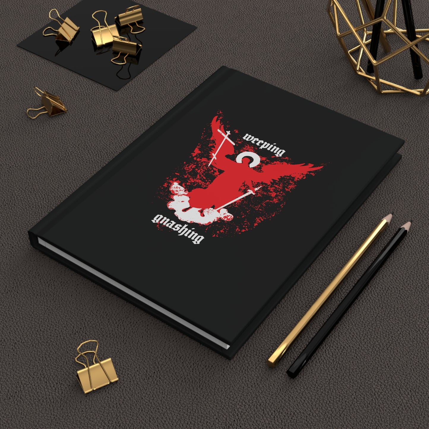 Weeping and Gnashing (Matthew 13:41, Apocalypse Angel IconoGraphic) No. 1 | Orthodox Christian Hardcover Blank Journal