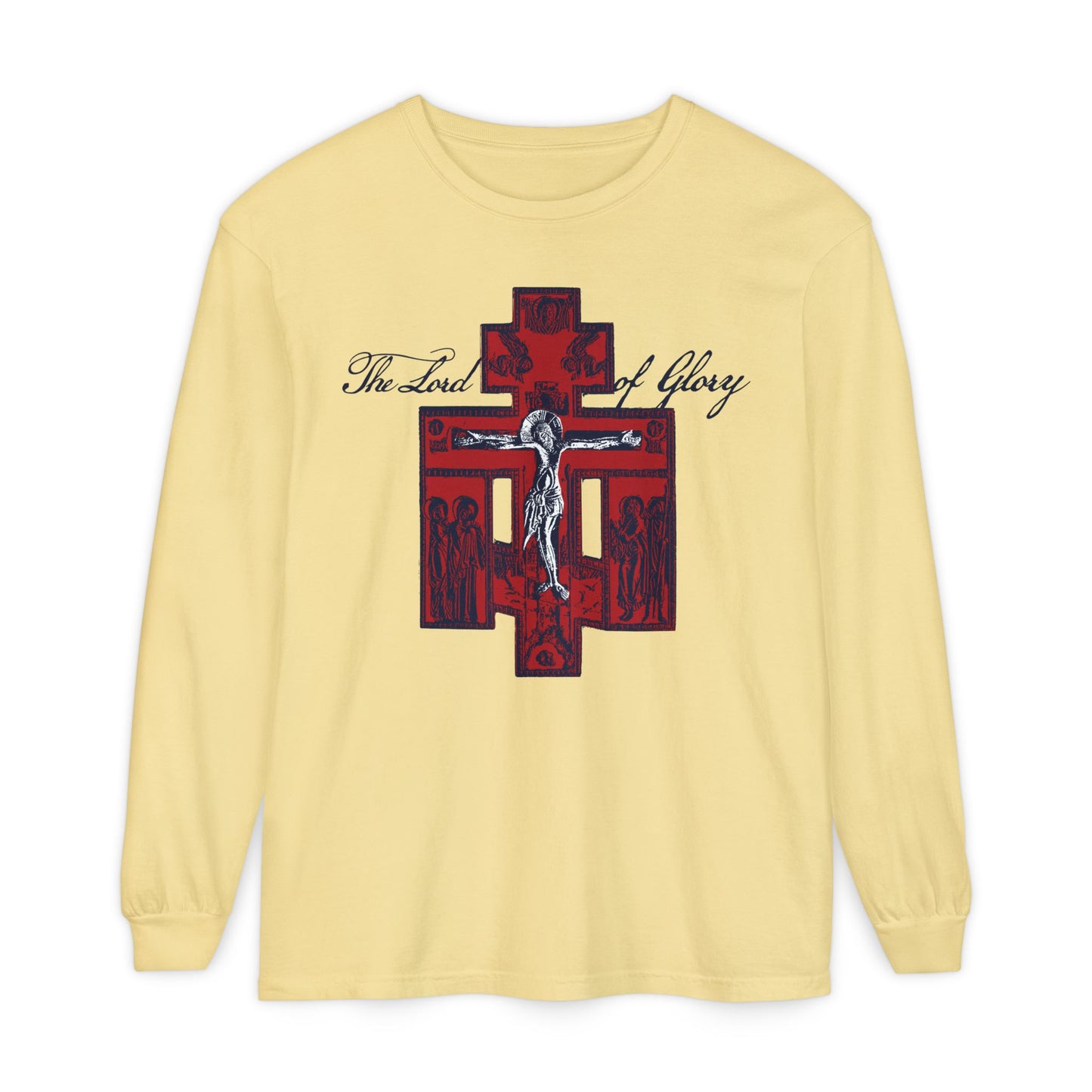 The Lord of Glory | Russian Golgotha Crucifix IconoGraphic | 1 Corinthians 2:8 | Orthodox Christian Long Sleeve Shirt