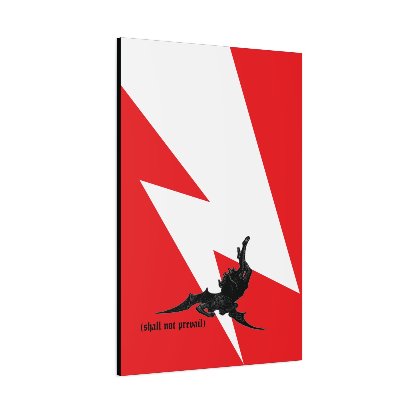 Shall Not Prevail | Satan Fell from Heaven Like Lightning (Luke 10:18) | Minimalist Design | Orthodox Christian Canvas Art