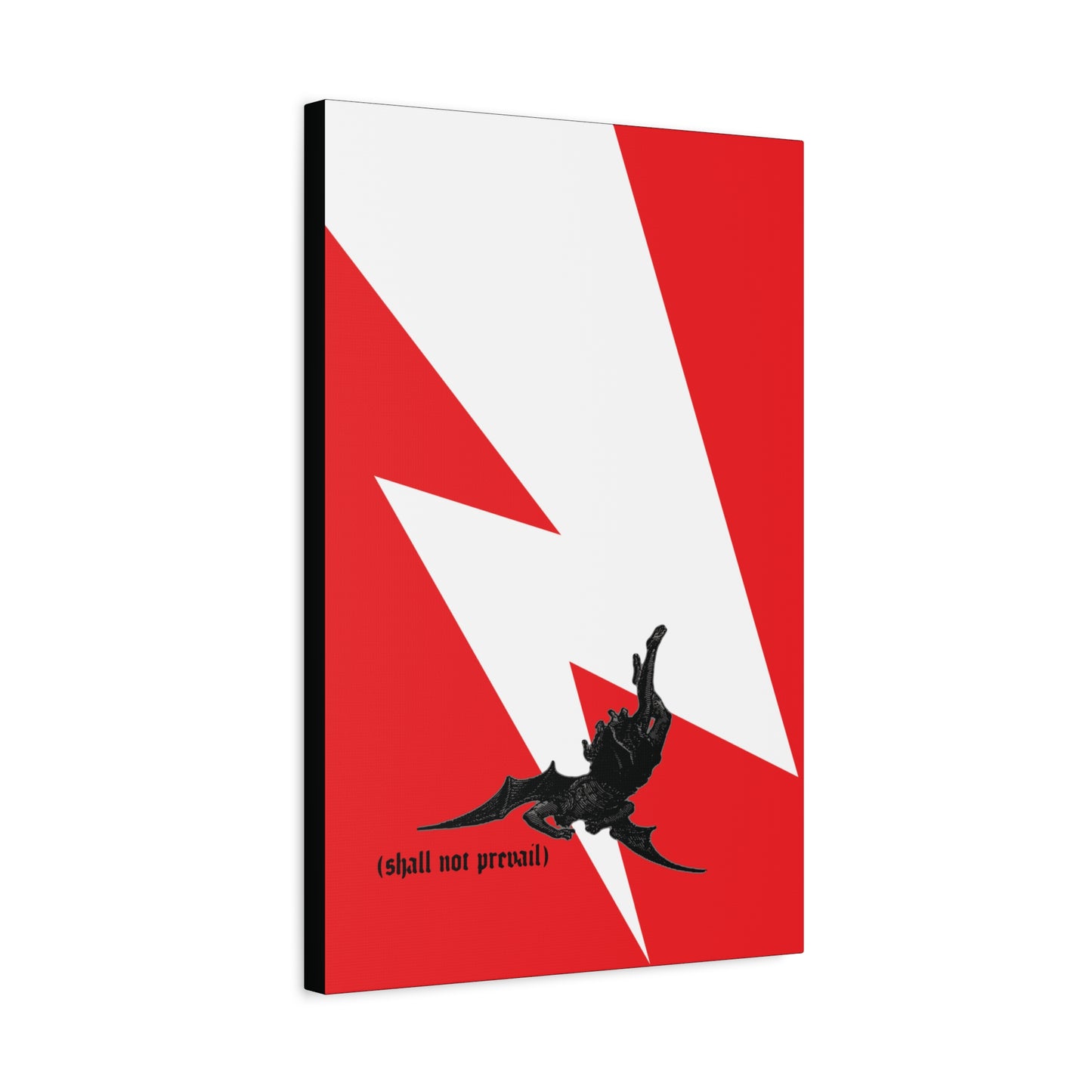 Shall Not Prevail | Satan Fell from Heaven Like Lightning (Luke 10:18) | Minimalist Design | Orthodox Christian Canvas Art