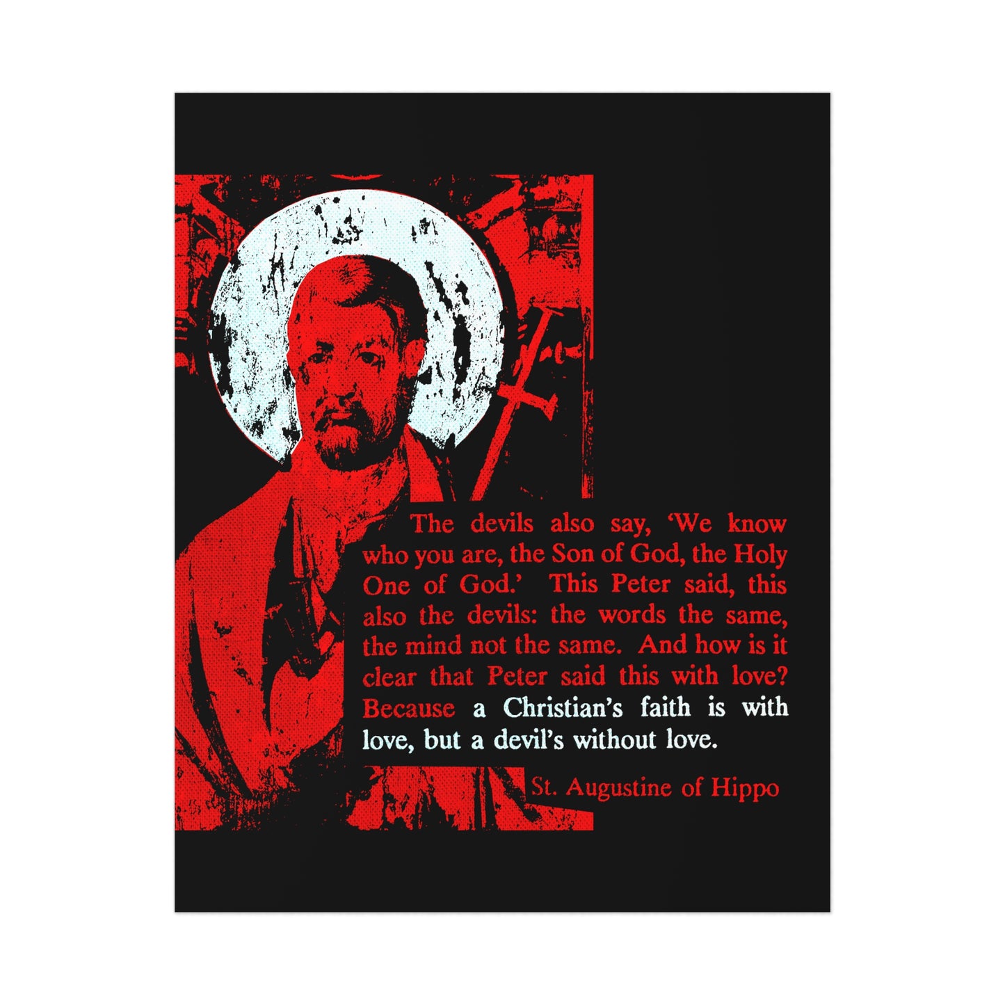 The Devil's Faith is Without Love (St. Peter, St. Augustine) No. 1 |  Orthodox Christian Art Poster