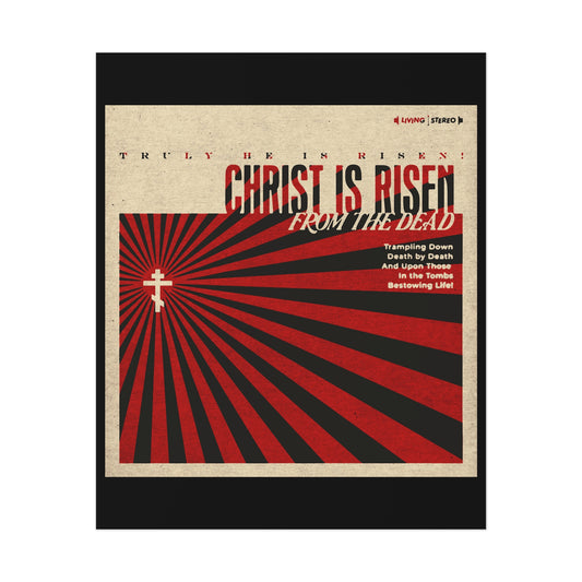 Christ is Risen from the Dead | Paschal Troparion | Retro LP Cover Design | Orthodox Christian Art Poster