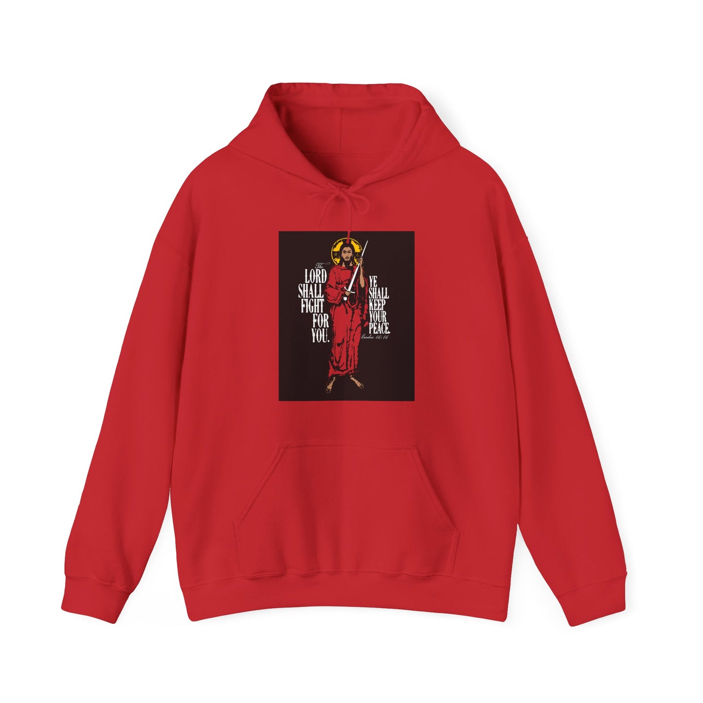 The Lord Shall Fight For You (Exodus 14:14) | Jesus Christ with Sword IconoGraphic | Orthodox Christian Hoodie