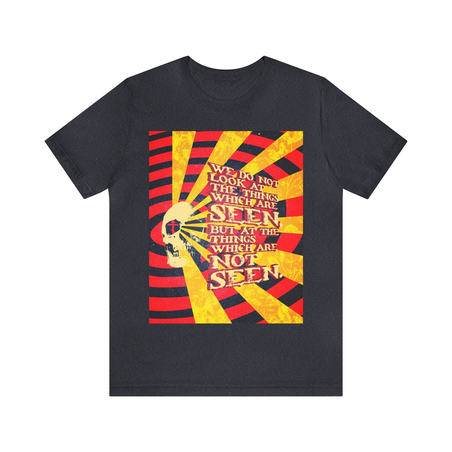 We Do Not Look at the Things Which Are Seen No. 2 (Giallo Movie Poster Style) | Orthodox Christian T-Shirt