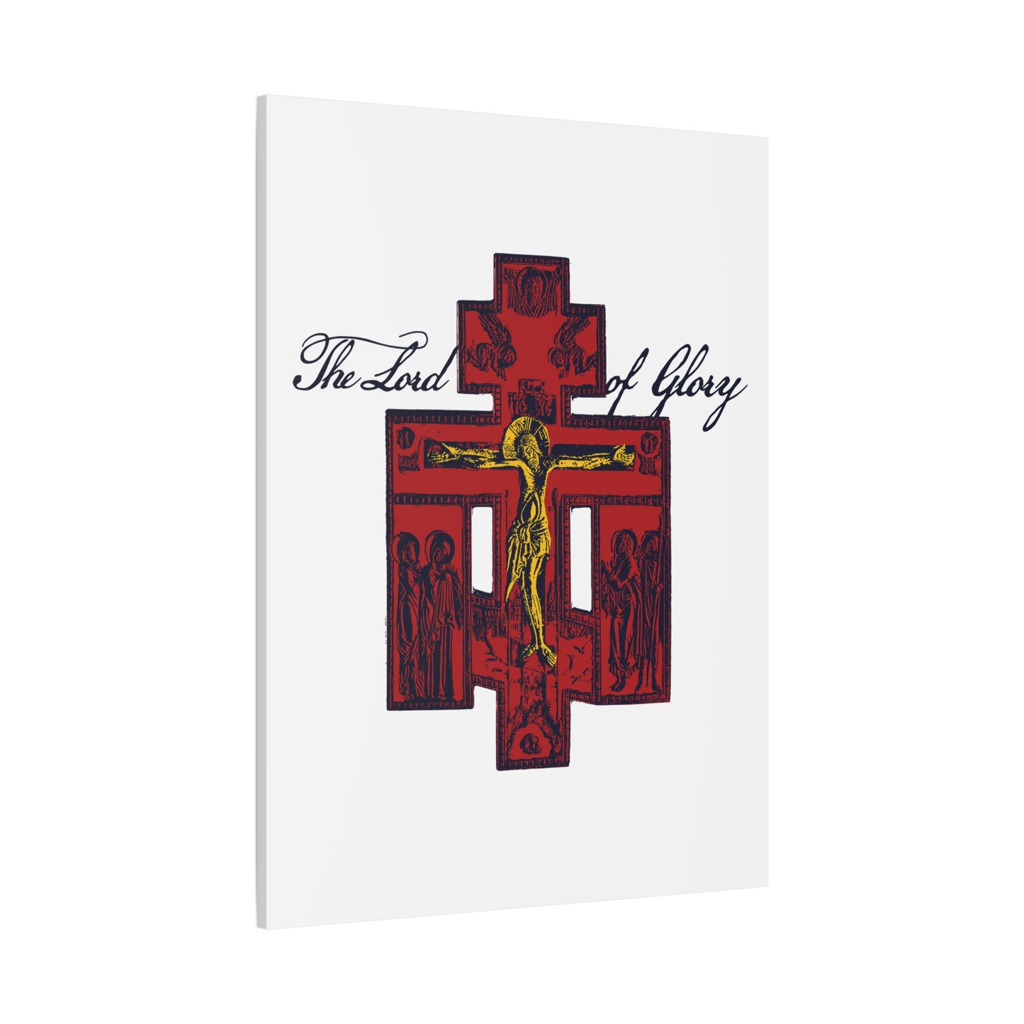 The Lord of Glory | Russian Golgotha Crucifix IconoGraphic (White BG) | 1 Corinthians 2:8 | Orthodox Christian Canvas Art