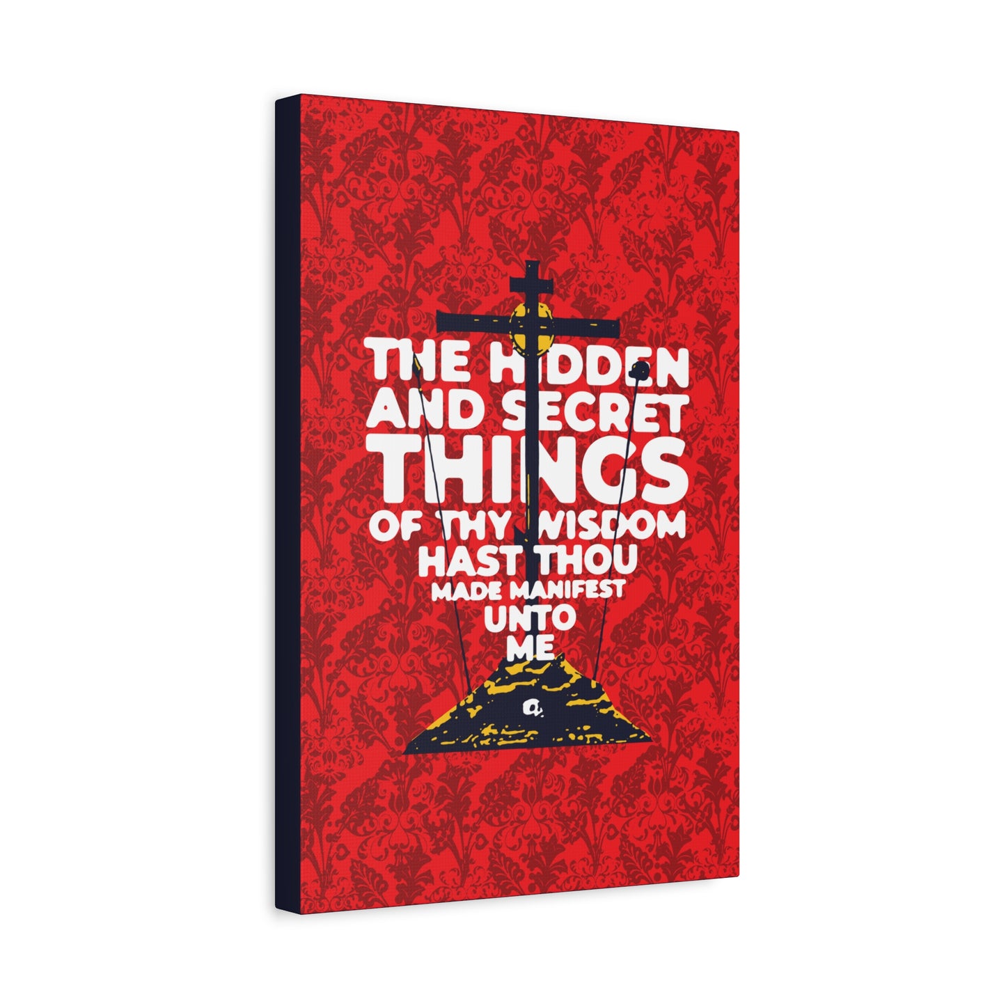 The Hidden and Secret Things of Thy Wisdom (Psalm 50/51) | Golgotha Cross | Skull of Adam | Orthodox Christian Canvas Art