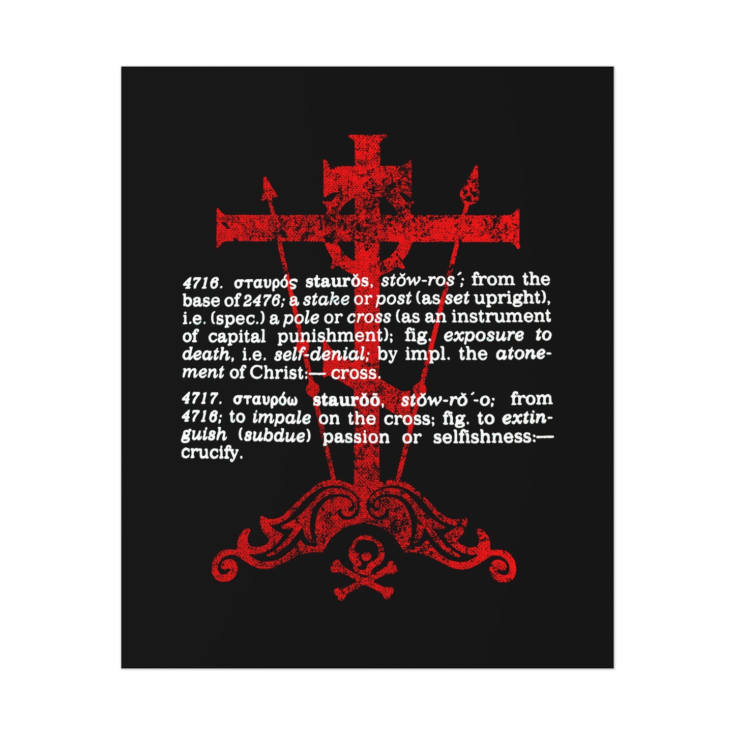 The Cross: To Extinguish Passion (Strong's Definition) No. 1 |  Orthodox Christian Art Poster