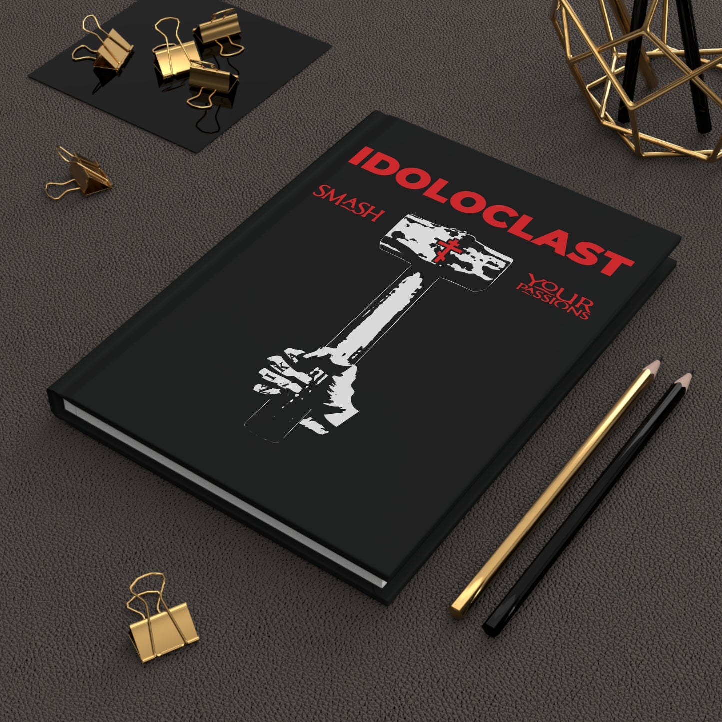 Idoloclast Idol-Smasher | Jesus Fist w/ Sledgehammer | Smash Your Passions | Orthodox Christian Accessory | Hardcover Journal