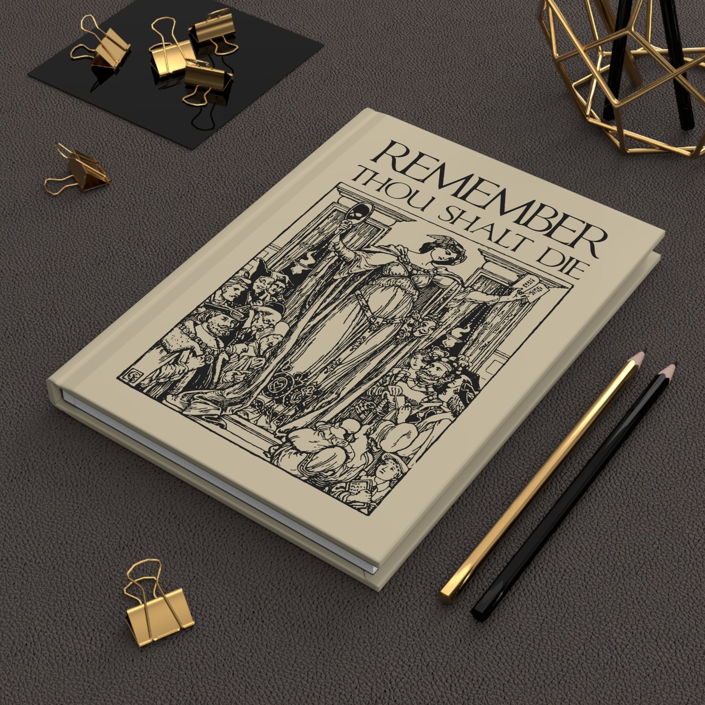 Remember You Will Die Shakespearean Design | Memento Mori | Classic Woodcut Illustration Aesthetic | Orthodox Christian Blank Journal