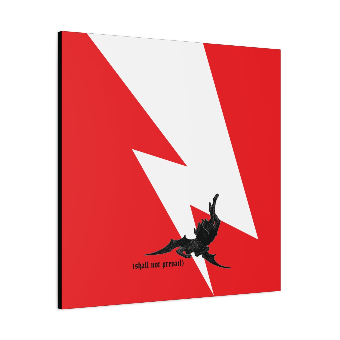 Shall Not Prevail | Satan Fell from Heaven Like Lightning (Luke 10:18) | Minimalist Design | Orthodox Christian Canvas Art