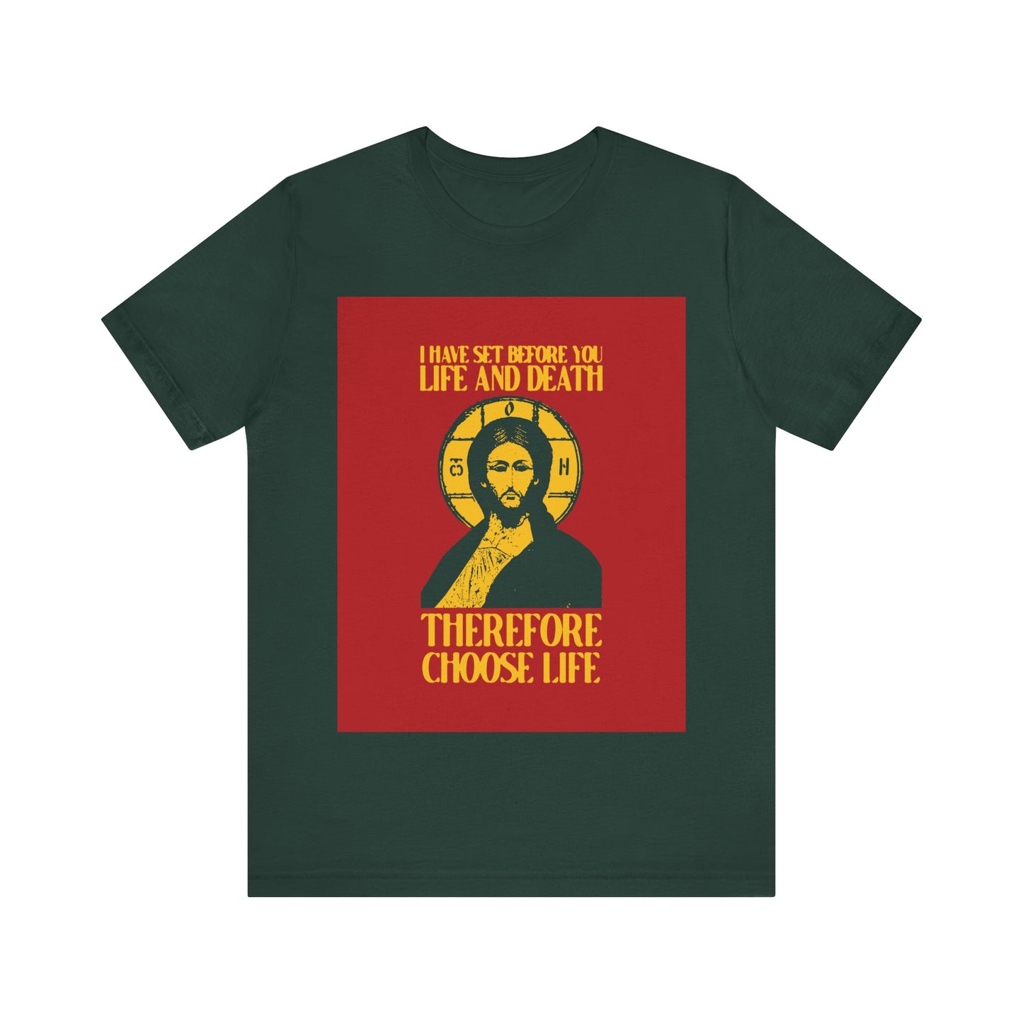 I Have Set Before You Life and Death (Deut. 30:11-20) Red Design No. 1 | Orthodox Christian T-Shirt