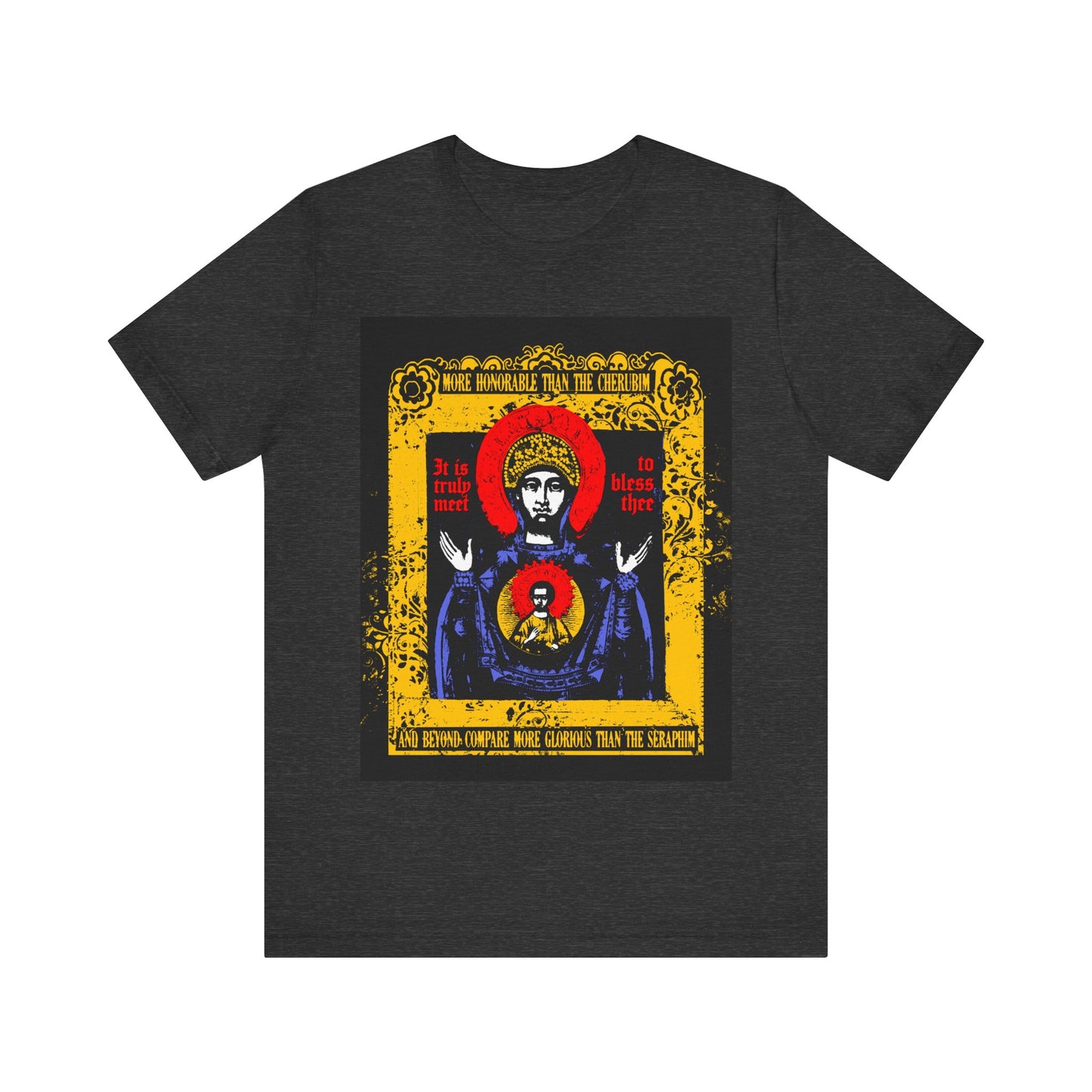 It is Truly Meet To Bless Thee Iconographic | Axion Estin Hymn to the Mother of God Theotokos | Orthodox Christian T-Shirt