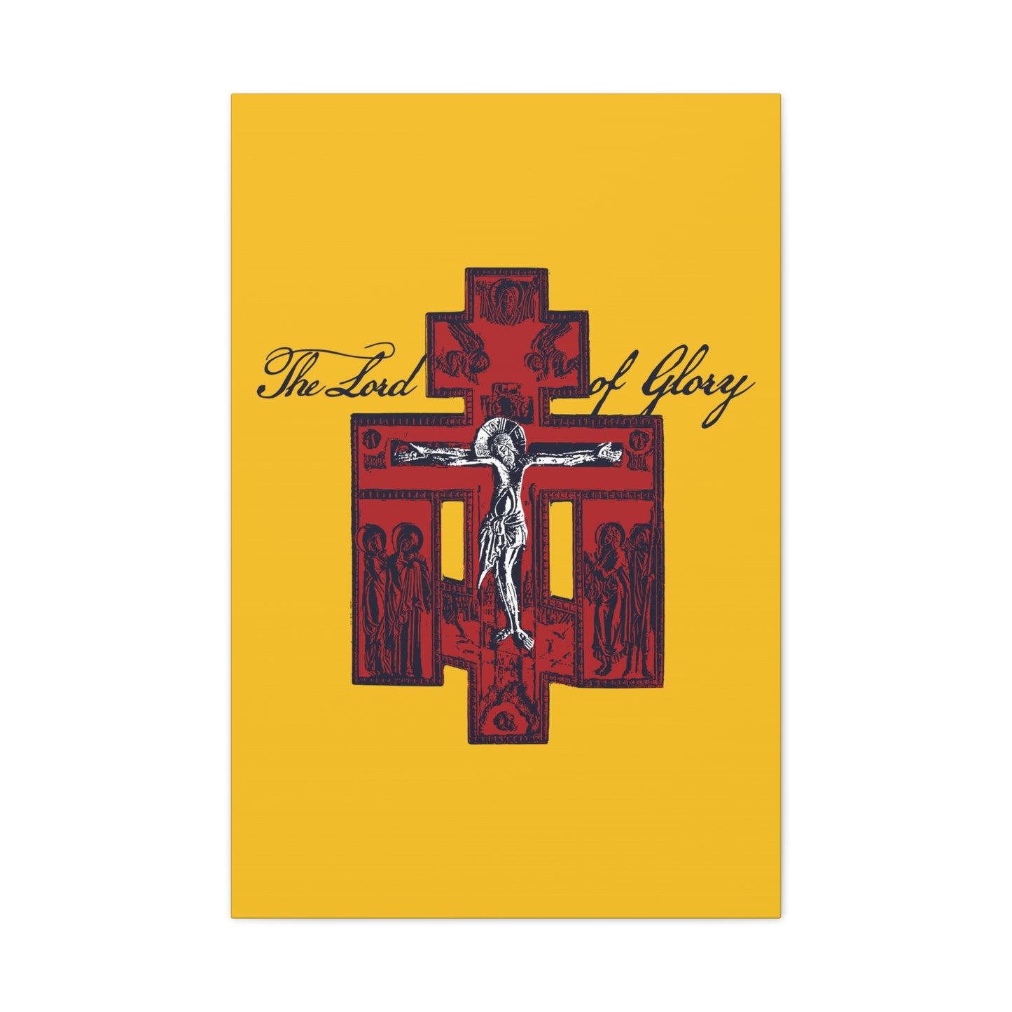 The Lord of Glory | Russian Golgotha Crucifix IconoGraphic (Gold BG) | 1 Corinthians 2:8 | Orthodox Christian Canvas Art