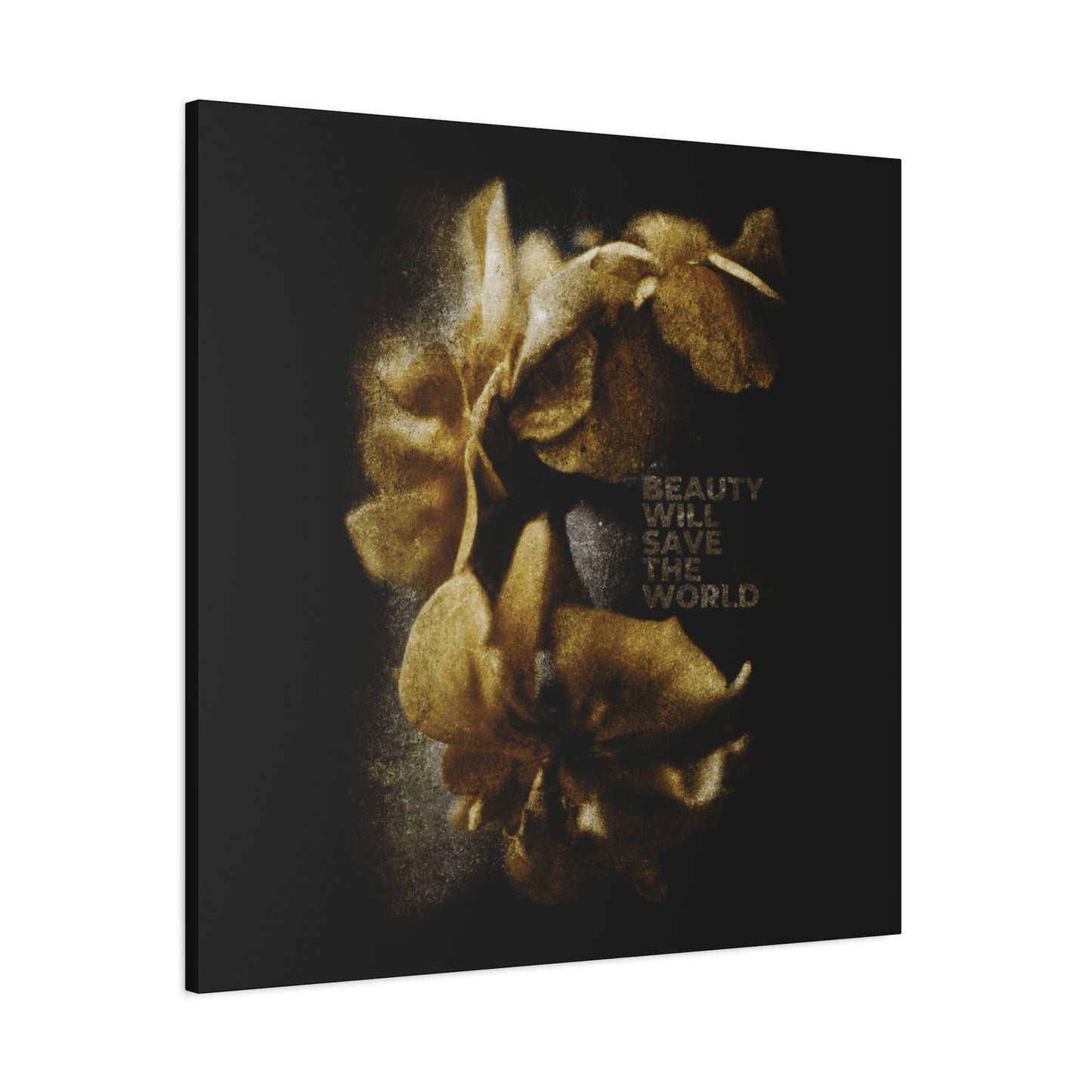 Beauty Will Save the World | Dostoevsky—A photographic artwork on a black background, glorifying Jesus Christ, Universal Creator & King; Christian wall art celebrating beauty and faith.