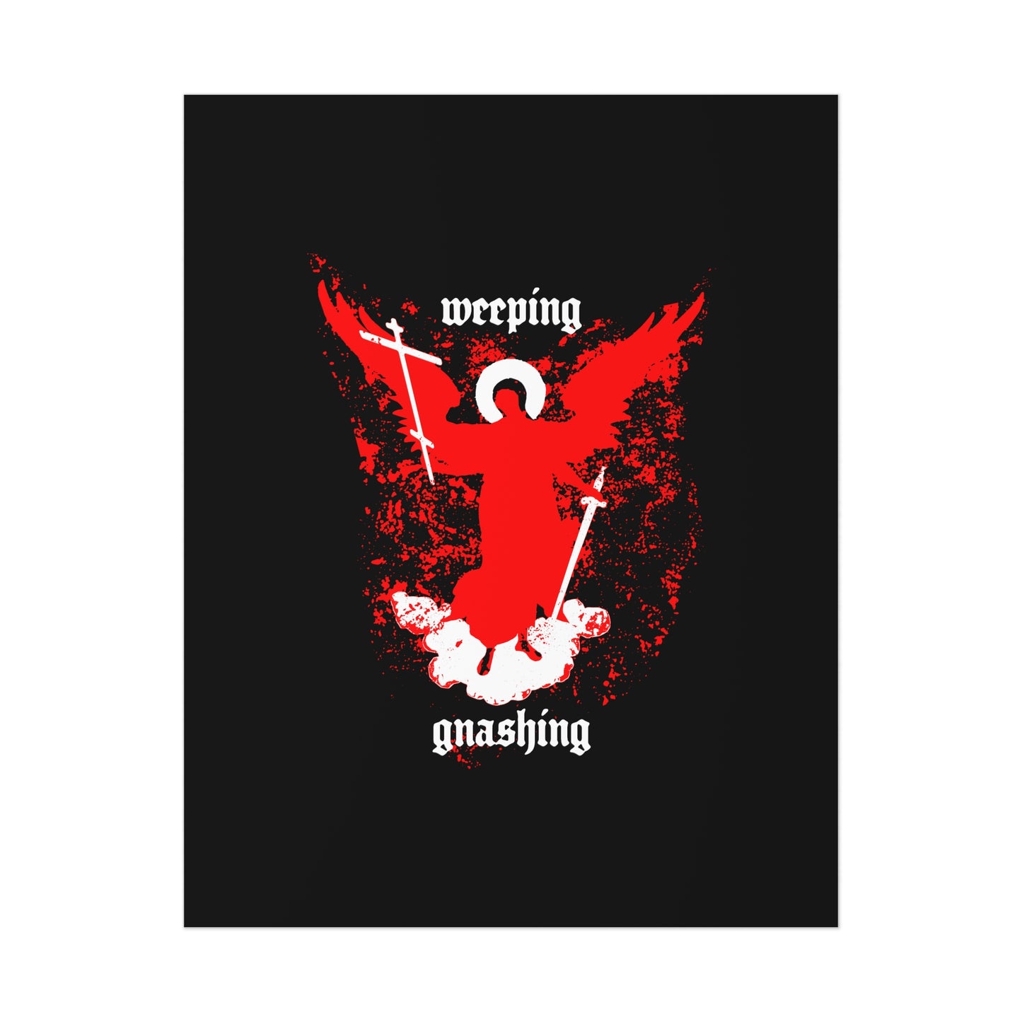 Weeping and Gnashing (Matthew 13:41, Apocalypse Angel IconoGraphic) No. 1 | Orthodox Christian Art Poster