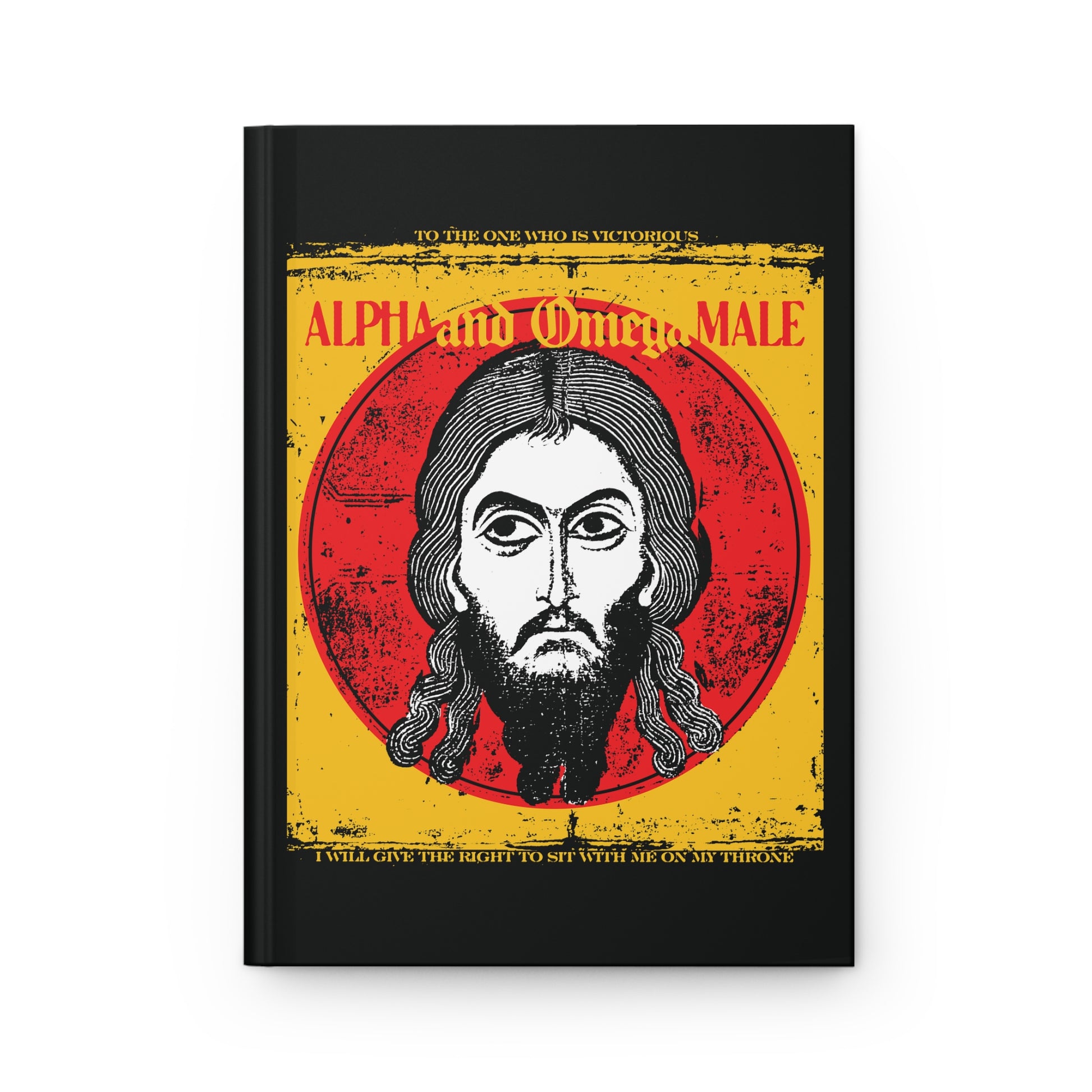 Alpha and Omega Male (Jesus Christ Image of Edessa IkonoGraphic) | Mandylion Image Made Without Hands | Orthodox Christian Hardcover Journal-Journal-Remembrance of Death