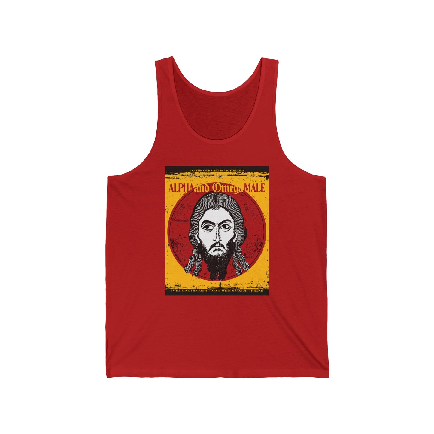 Alpha and Omega Male (Jesus Christ Image of Edessa IkonoGraphic) | Mandylion Image Made Without Hands | Orthodox Christian Tank Top
