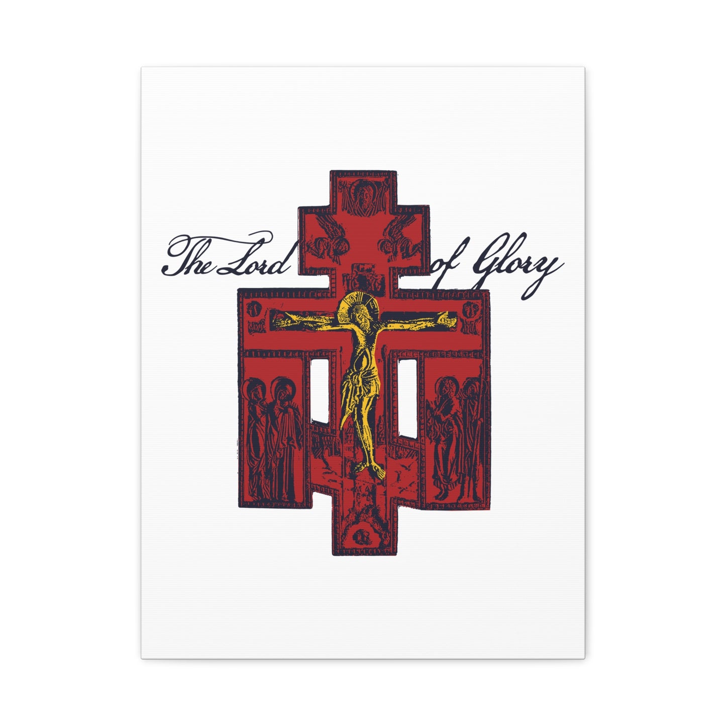 The Lord of Glory | Russian Golgotha Crucifix IconoGraphic (White BG) | 1 Corinthians 2:8 | Orthodox Christian Canvas Art
