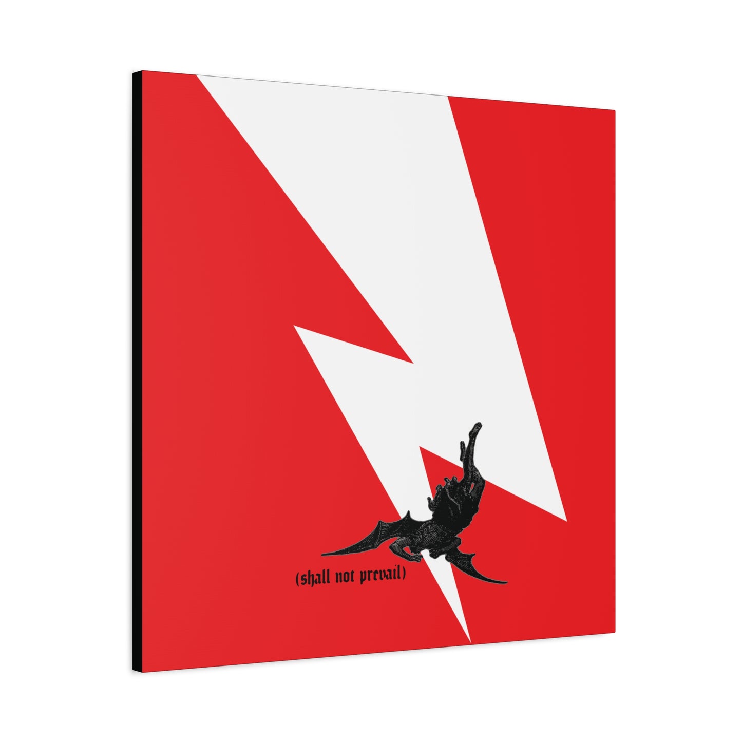 Shall Not Prevail | Satan Fell from Heaven Like Lightning (Luke 10:18) | Minimalist Design | Orthodox Christian Canvas Art