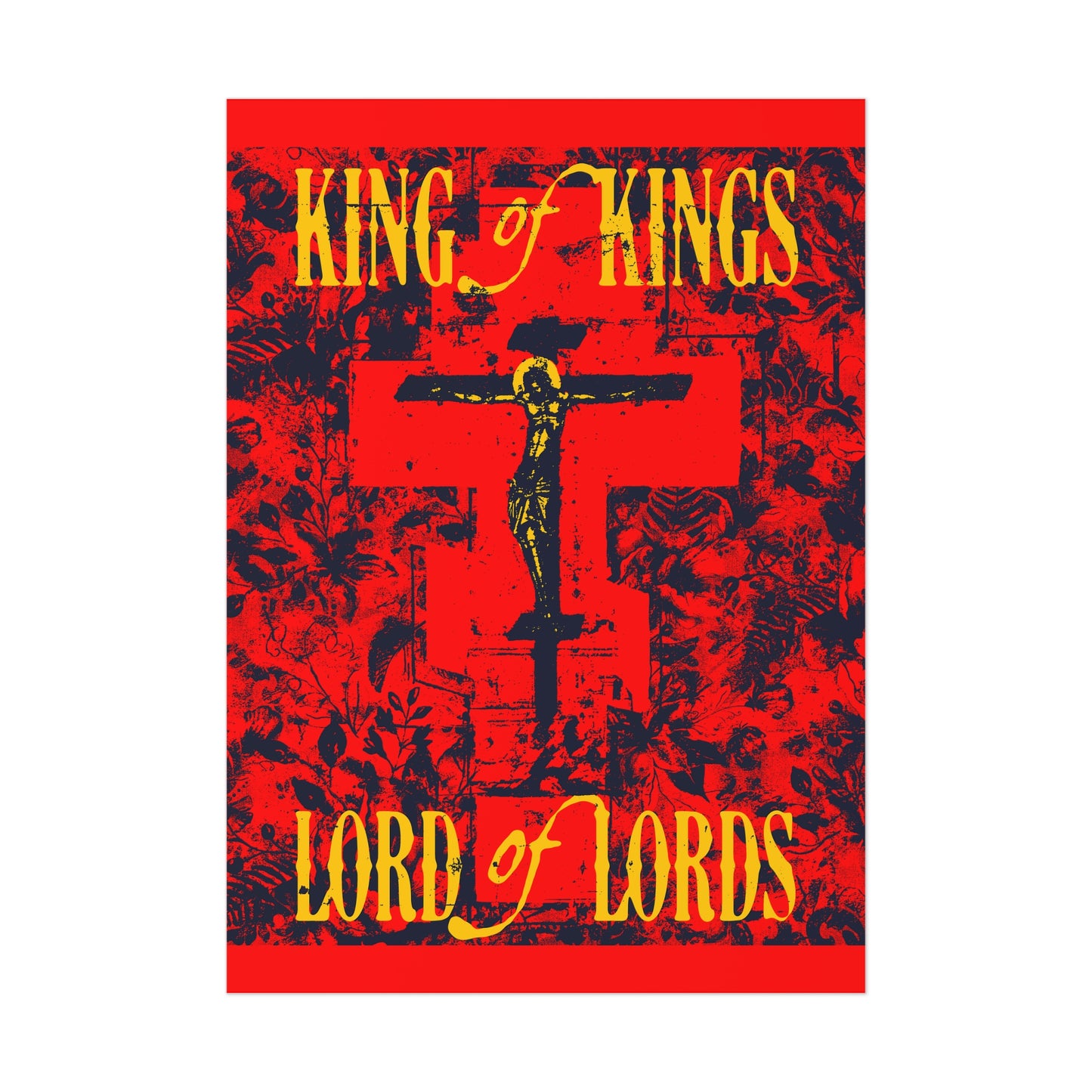 King of Kings, Lord of Lords (Jesus Christ Crucifix IconoGraphic) No. 2 | Orthodox Christian Art Poster
