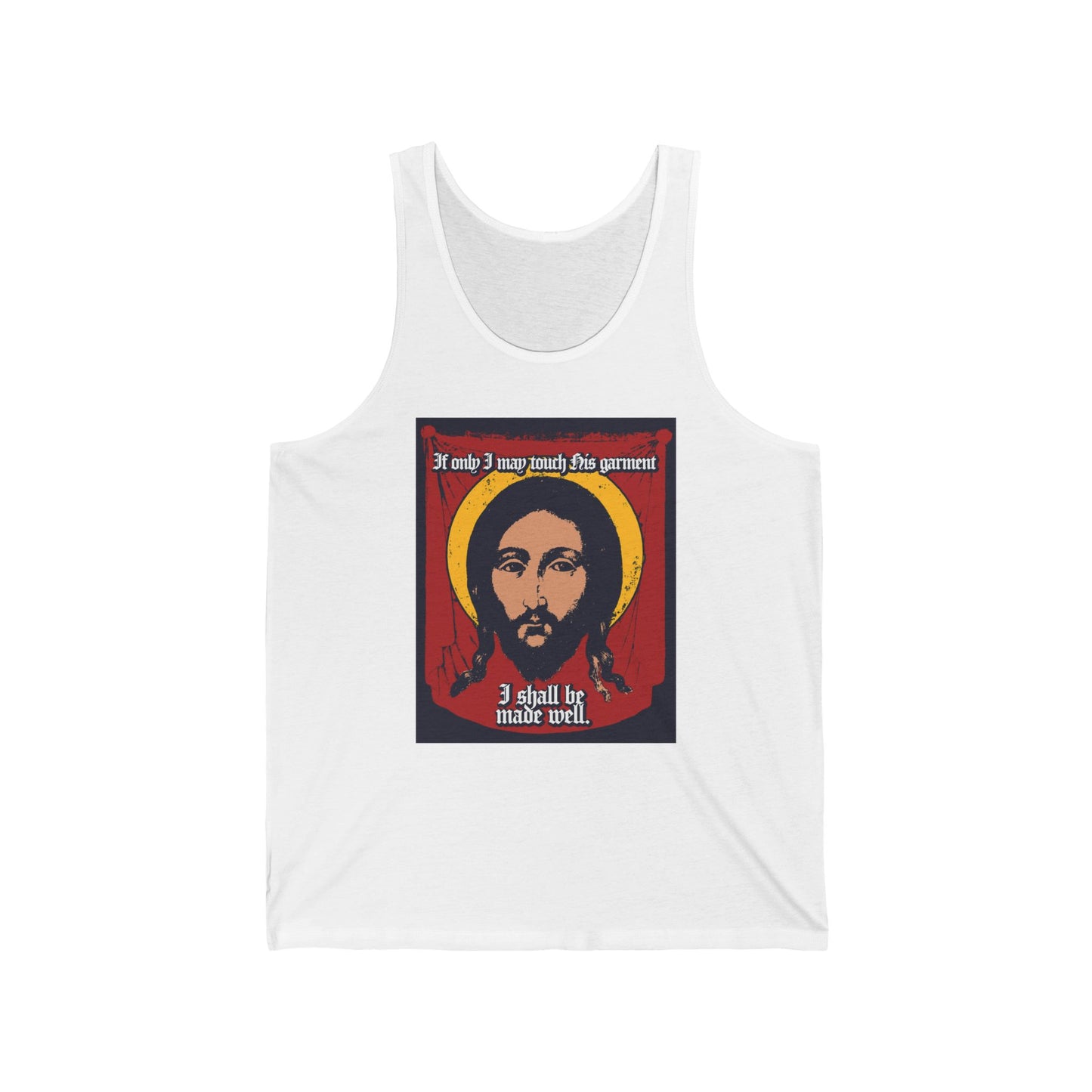 If Only I May Touch His Garment, I Shall Be Made Well (Matthew 9:21) No. 1 | Orthodox Christian Jersey Tank Top / Sleeveless Shirt