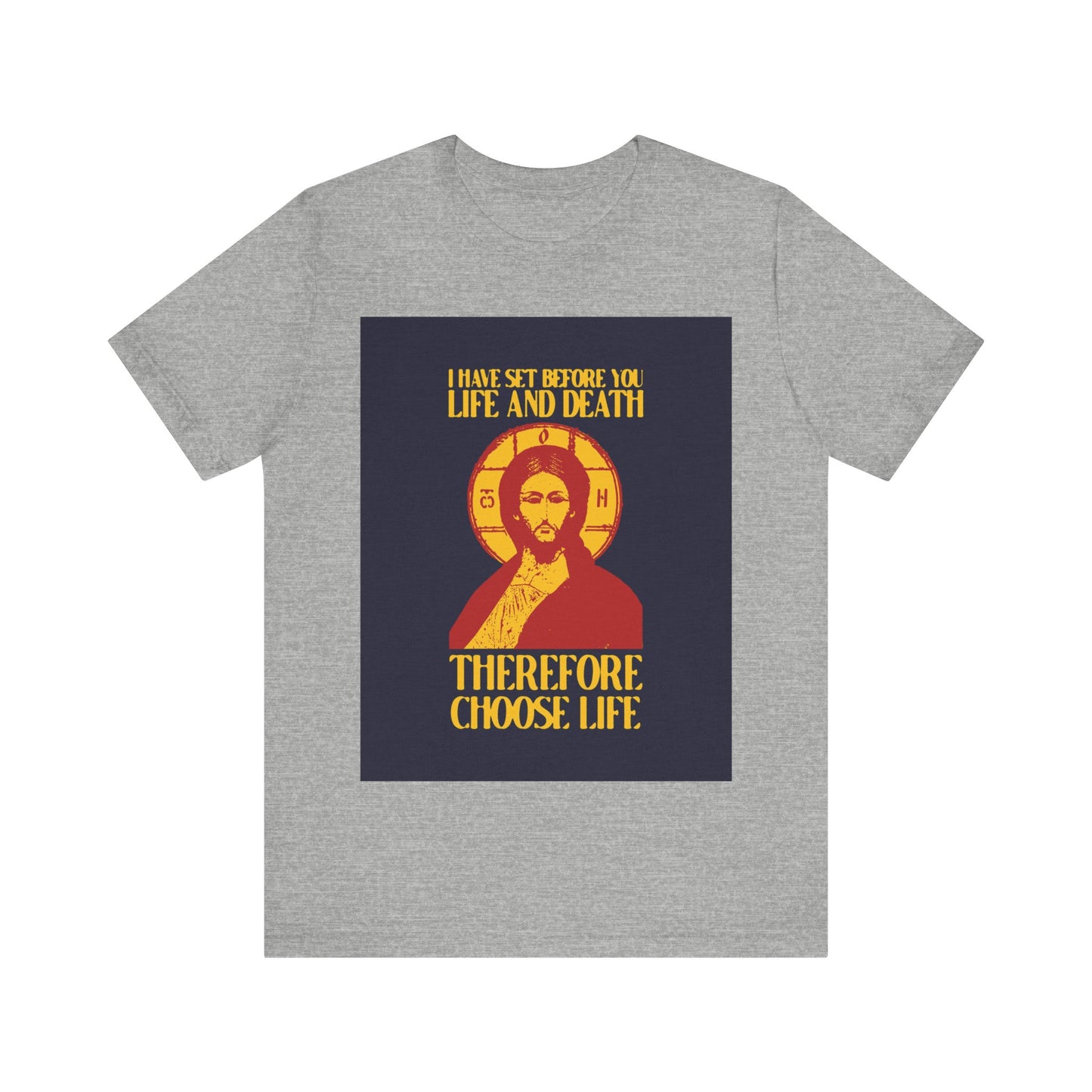 I Have Set Before You Life and Death (Deut. 30:11-20) Blue Design No. 1 | Orthodox Christian T-Shirt