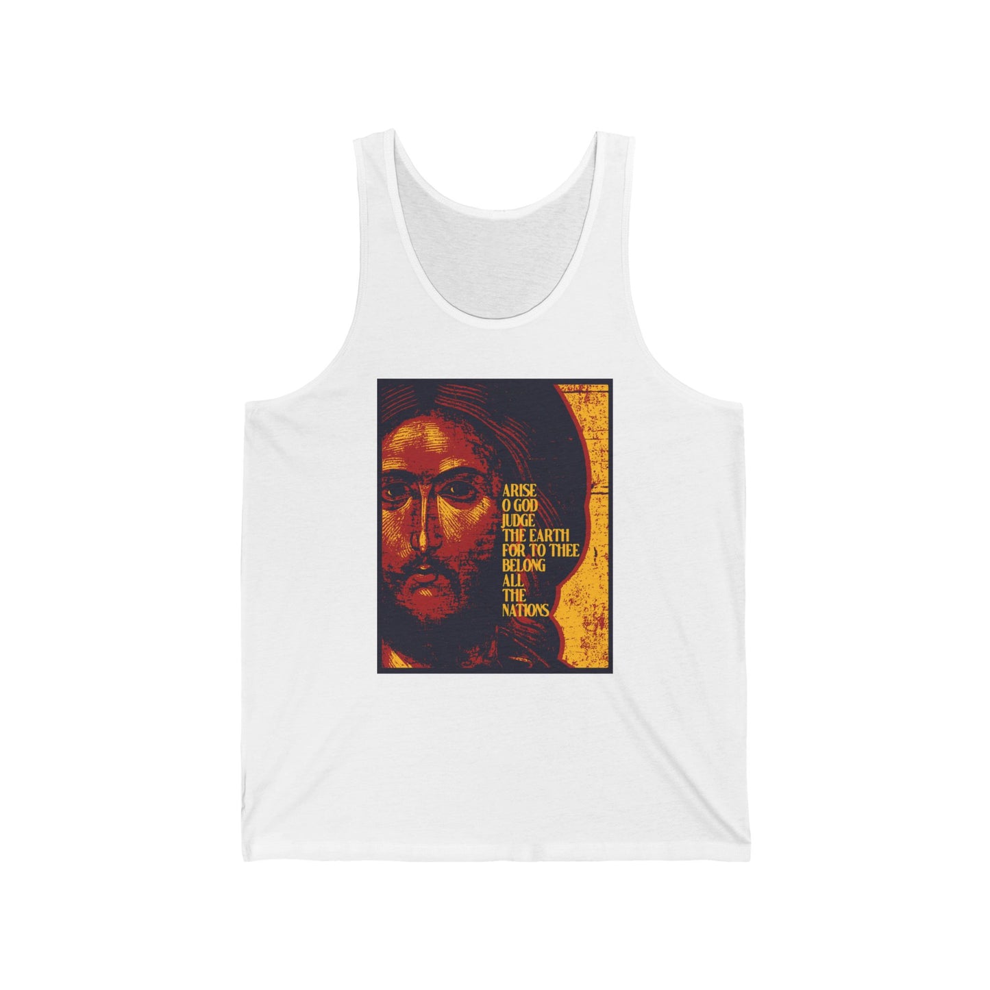 Arise, O God, Judge the Earth (Psalm 82/81) | Jesus Christ Russian Style IconoGraphic | Orthodox Christian Jersey Tank Top / Sleeveless Shirt