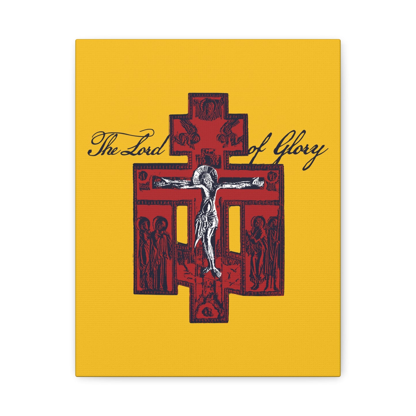 The Lord of Glory | Russian Golgotha Crucifix IconoGraphic (Gold BG) | 1 Corinthians 2:8 | Orthodox Christian Canvas Art